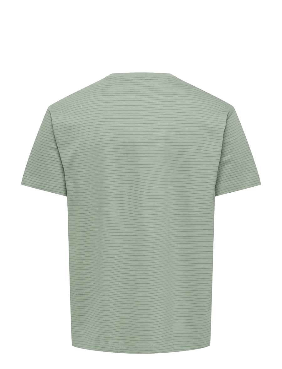ONLY & SONS - ONSFRED STRIPE LIFE RLX LEAF SS PCKT TEE - kurzärmelige t-shirts - iceberg green - 2