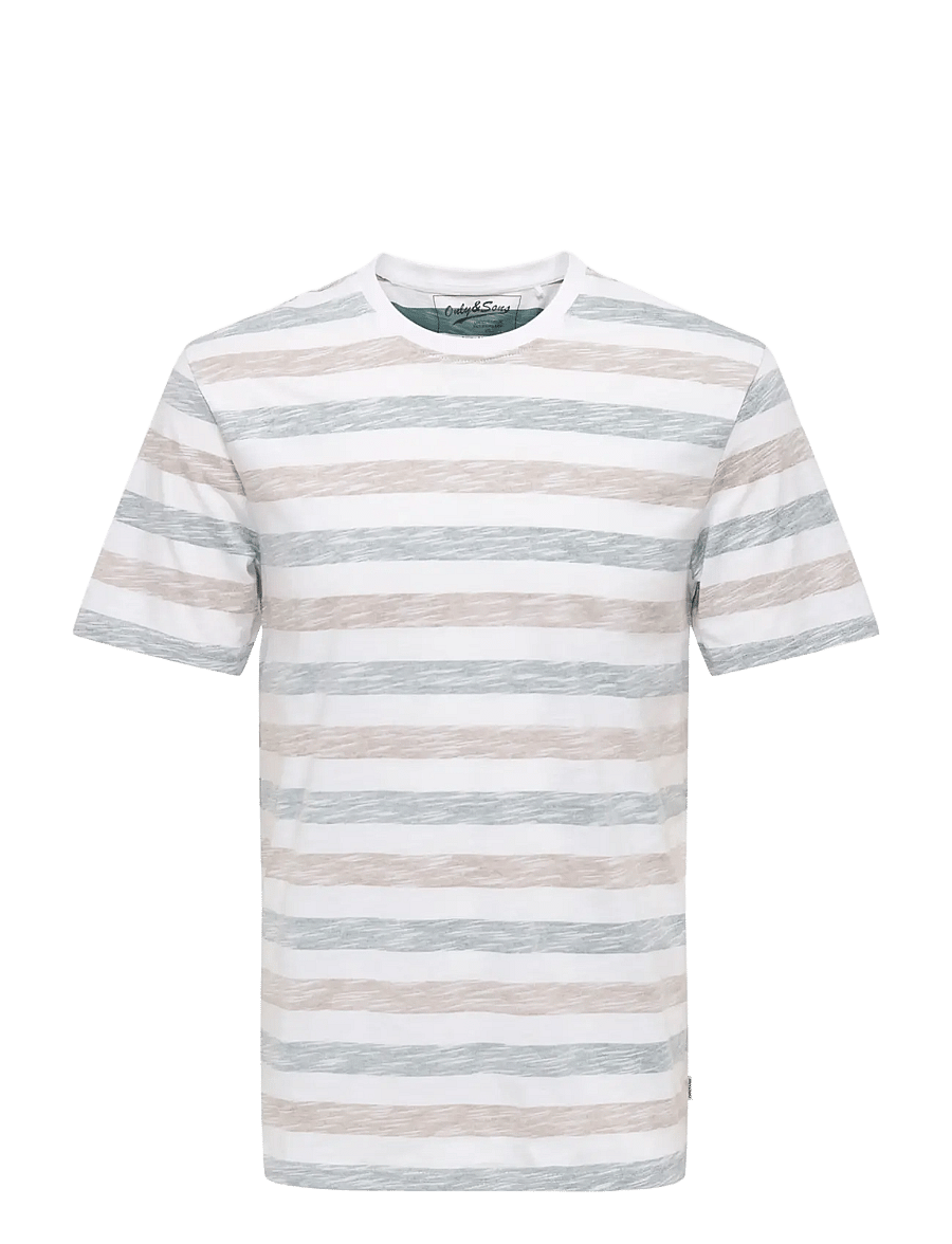 ONLY & SONS - ONSMATHI REG SS SLUB TEE - lühikeste varrukatega t-särgid - bright white - 1