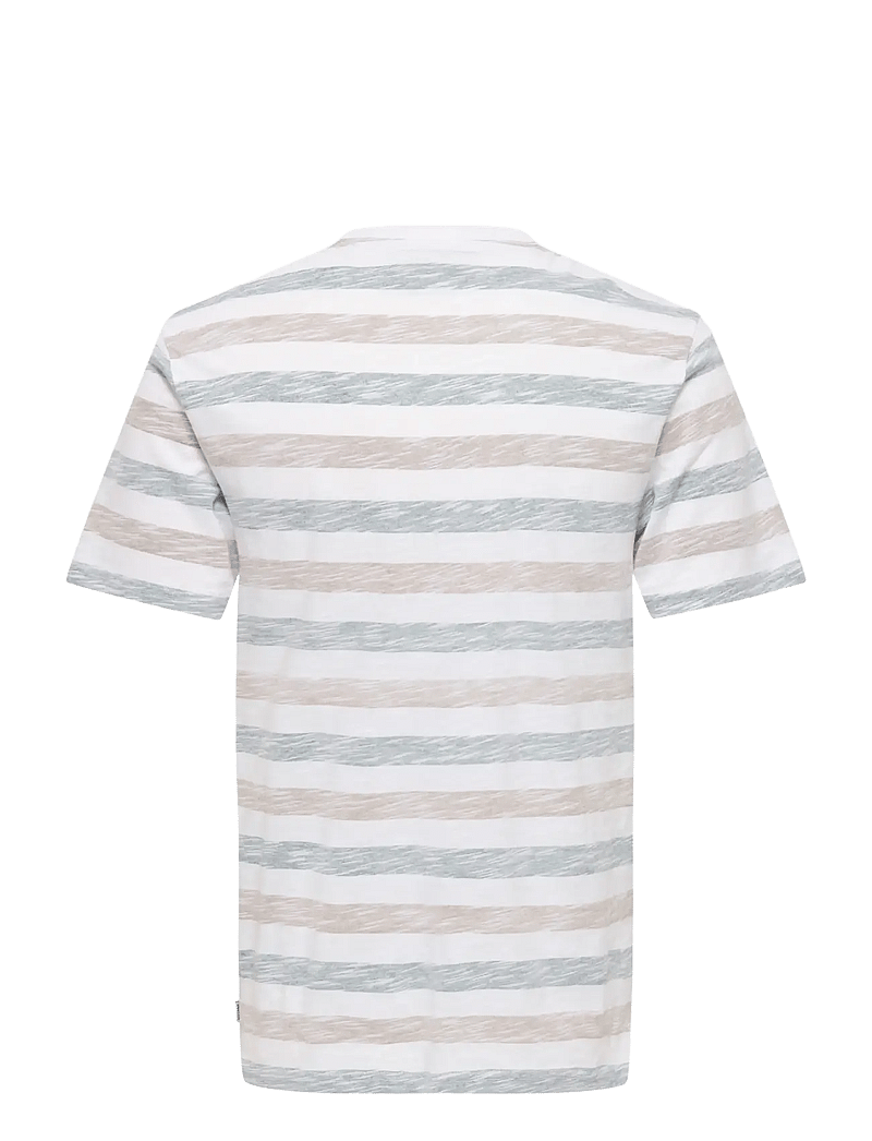 ONLY & SONS - ONSMATHI REG SS SLUB TEE - lühikeste varrukatega t-särgid - bright white - 2