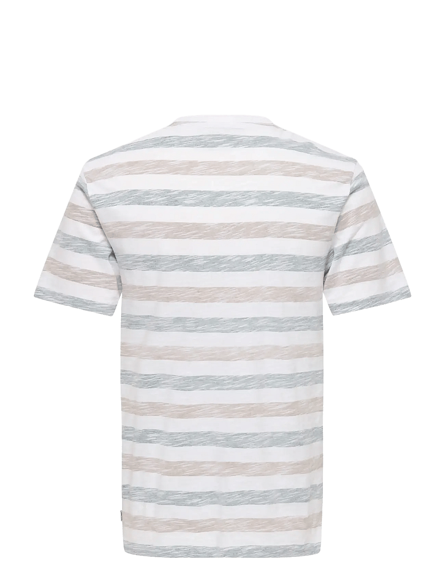 ONLY & SONS - ONSMATHI REG SS SLUB TEE - lühikeste varrukatega t-särgid - bright white - 2
