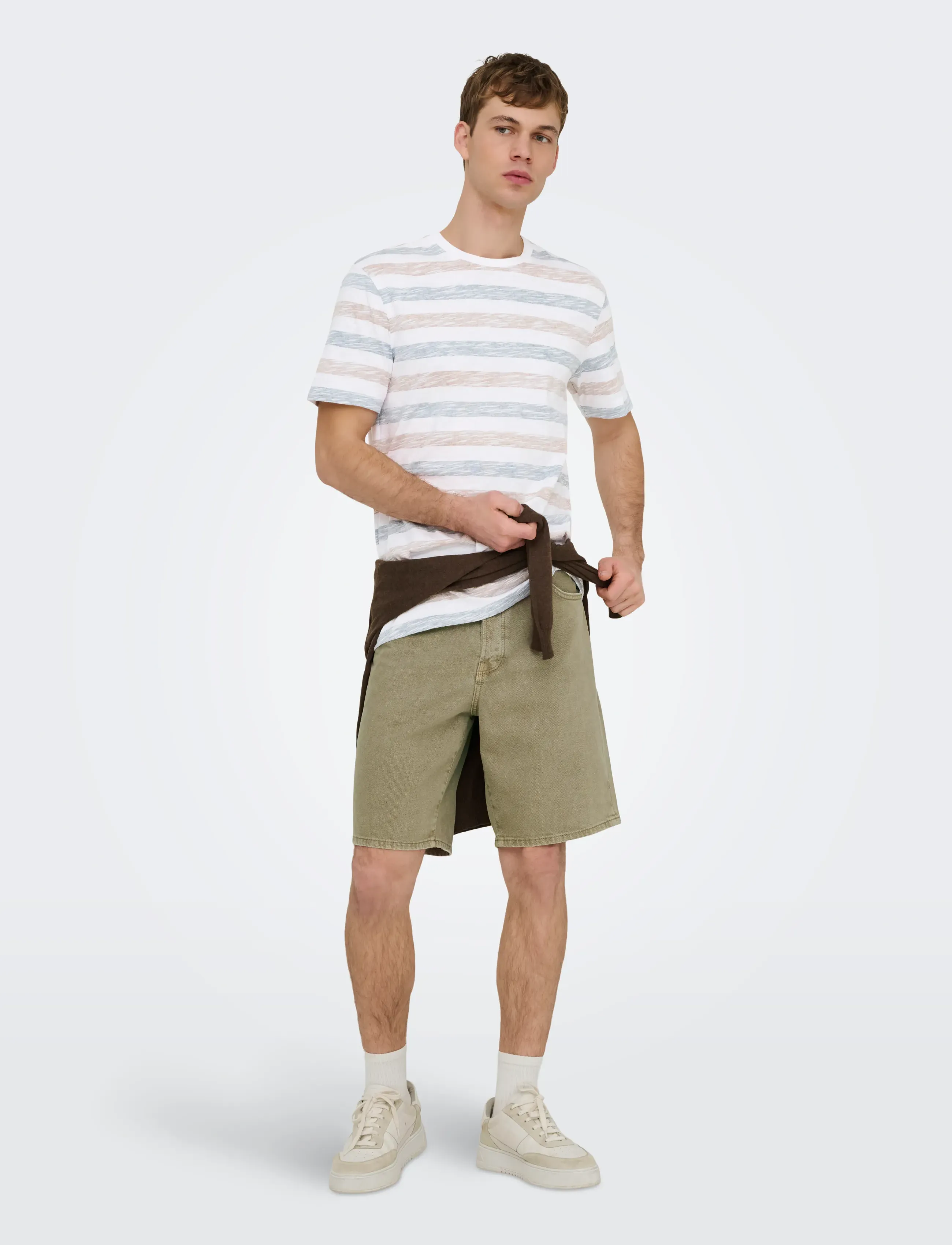 ONLY & SONS - ONSMATHI REG SS SLUB TEE - die niedrigsten preise - bright white - 4
