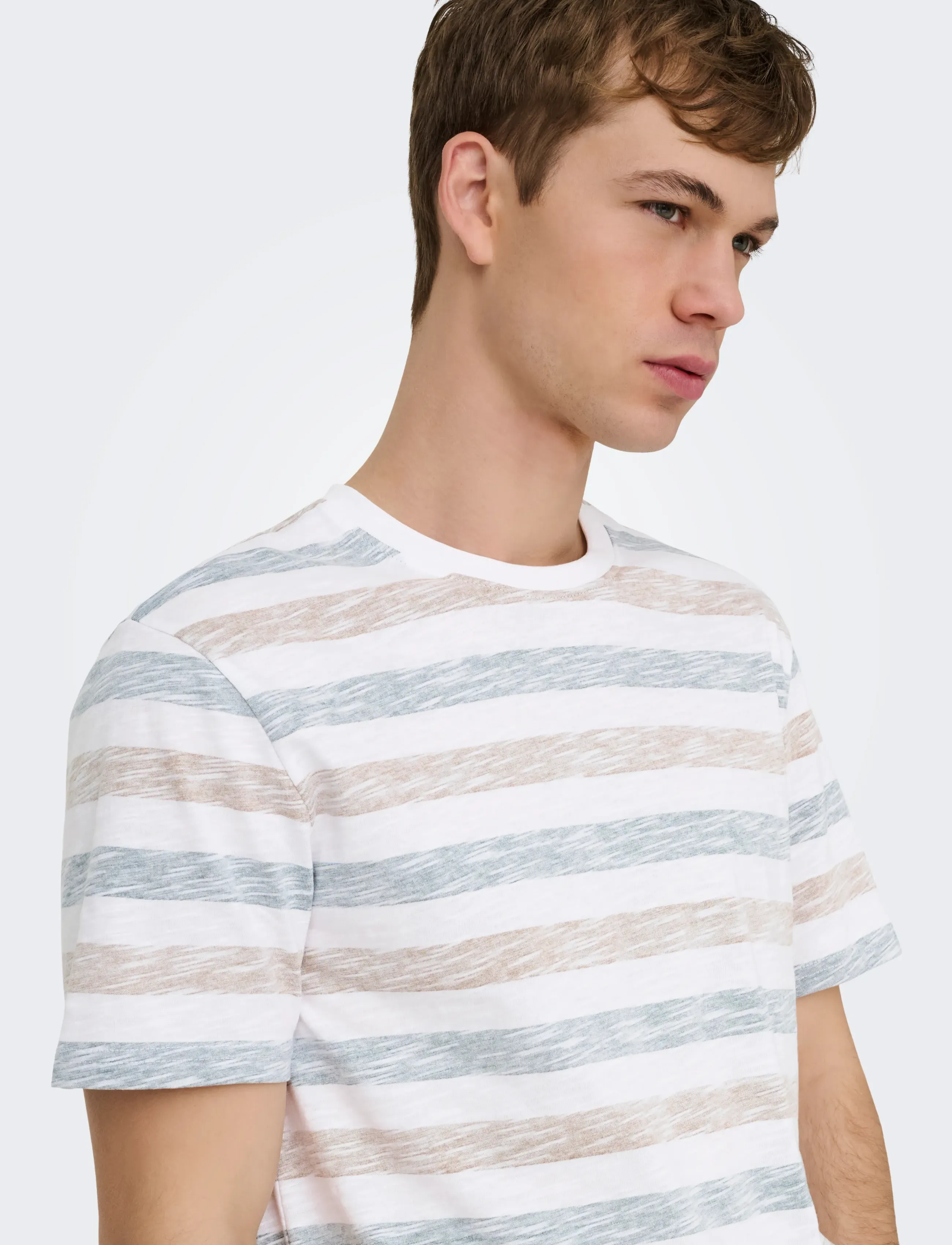 ONLY & SONS - ONSMATHI REG SS SLUB TEE - die niedrigsten preise - bright white - 5