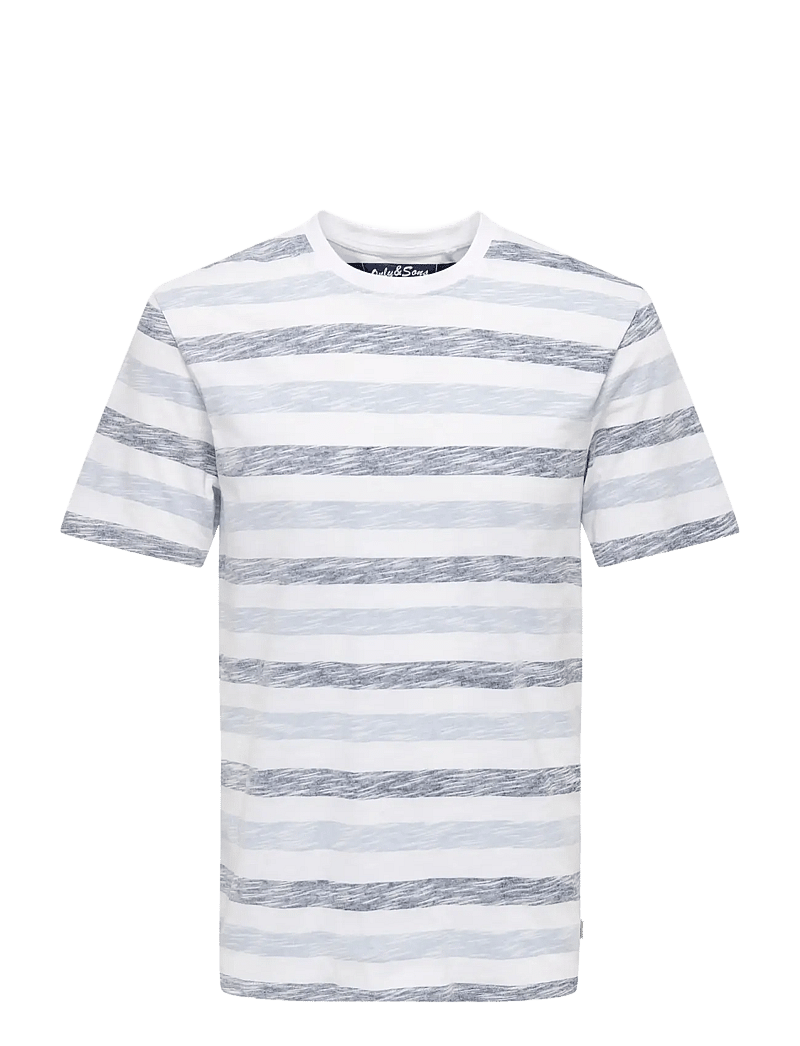 ONLY & SONS - ONSMATHI REG SS SLUB TEE - lühikeste varrukatega t-särgid - bright white - 1