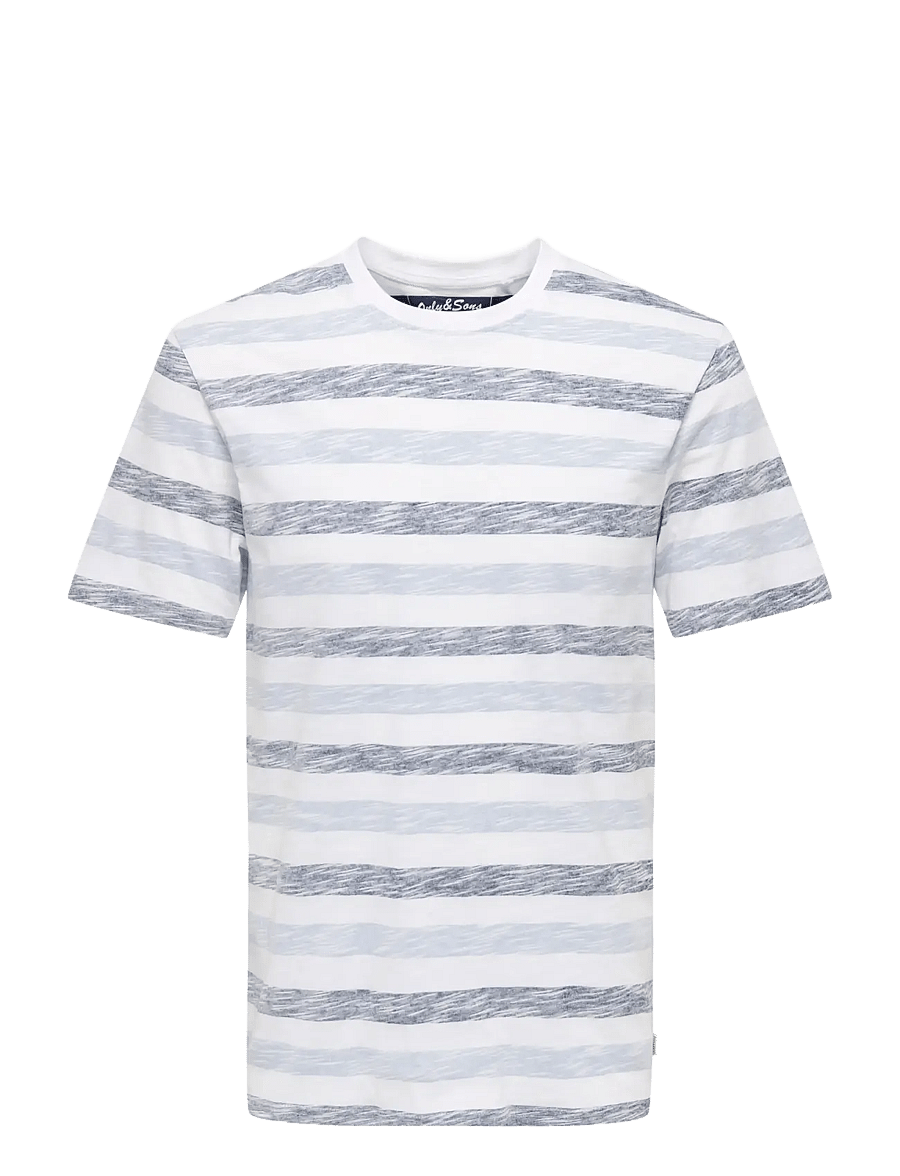 ONLY & SONS - ONSMATHI REG SS SLUB TEE - lühikeste varrukatega t-särgid - bright white - 1