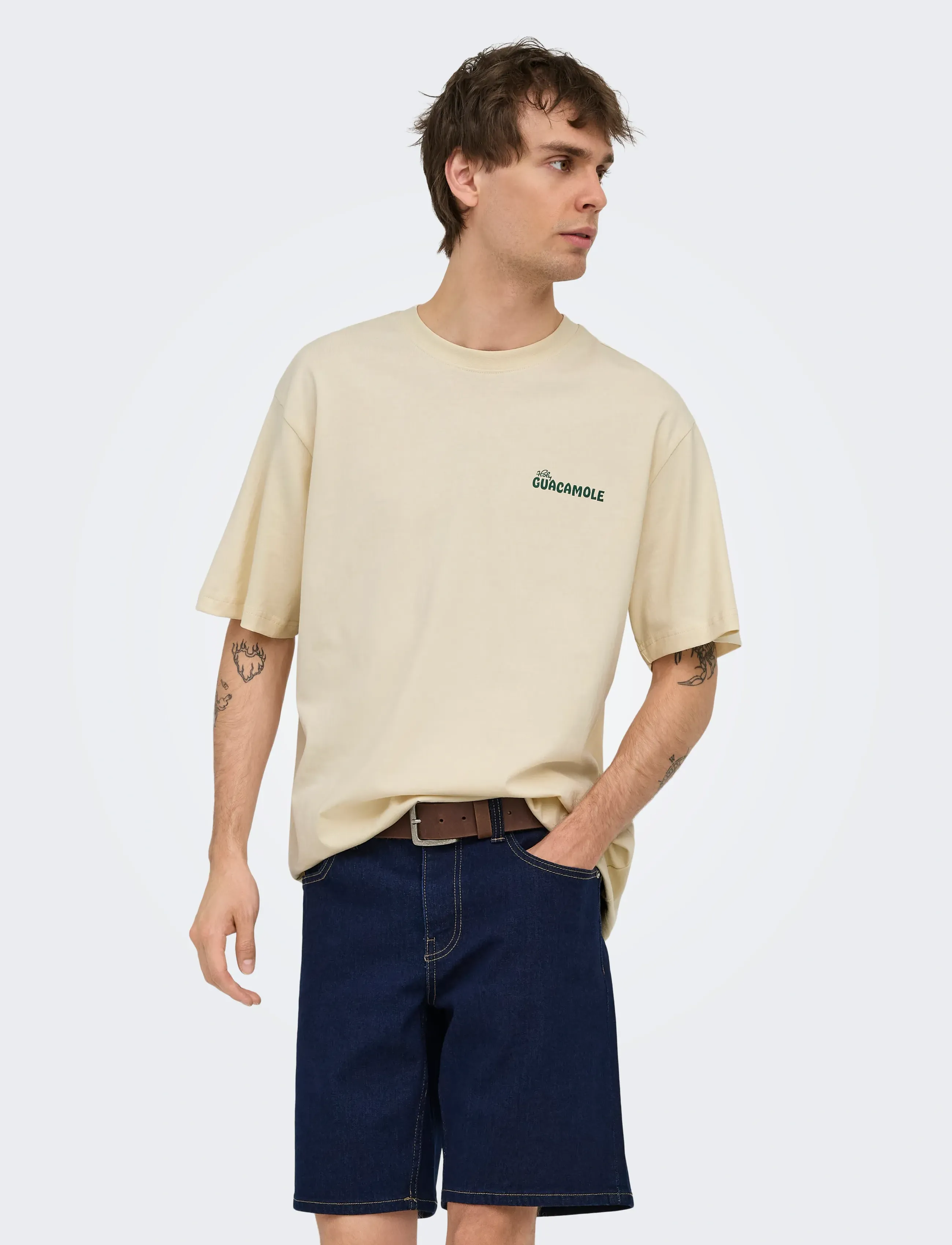 ONLY & SONS ONSCHEF LIFE RLX SS TEE - Tøj - ANTIQUE WHITE / cream