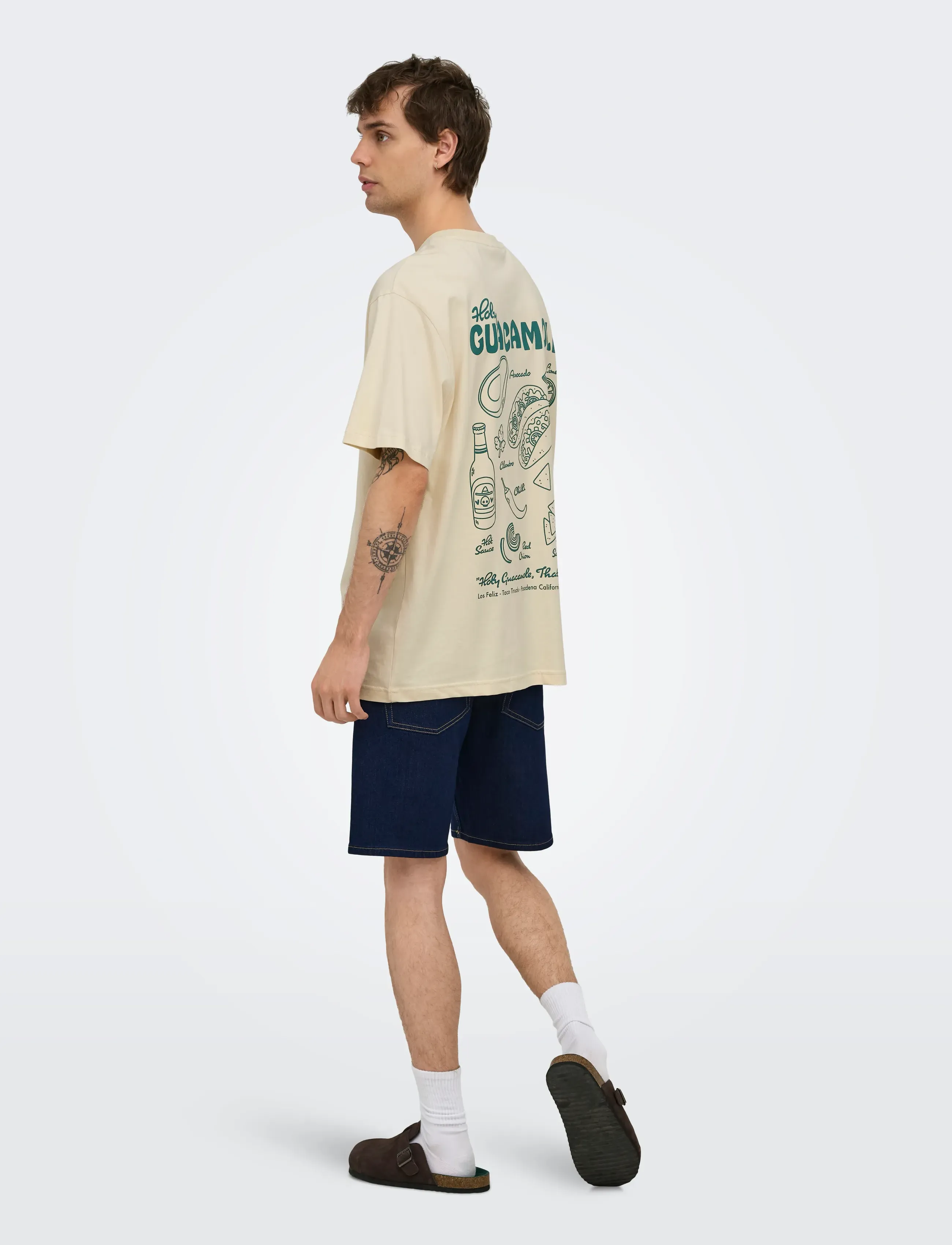 ONLY & SONS - ONSCHEF LIFE RLX SS TEE - kurzärmelig - antique white - 4