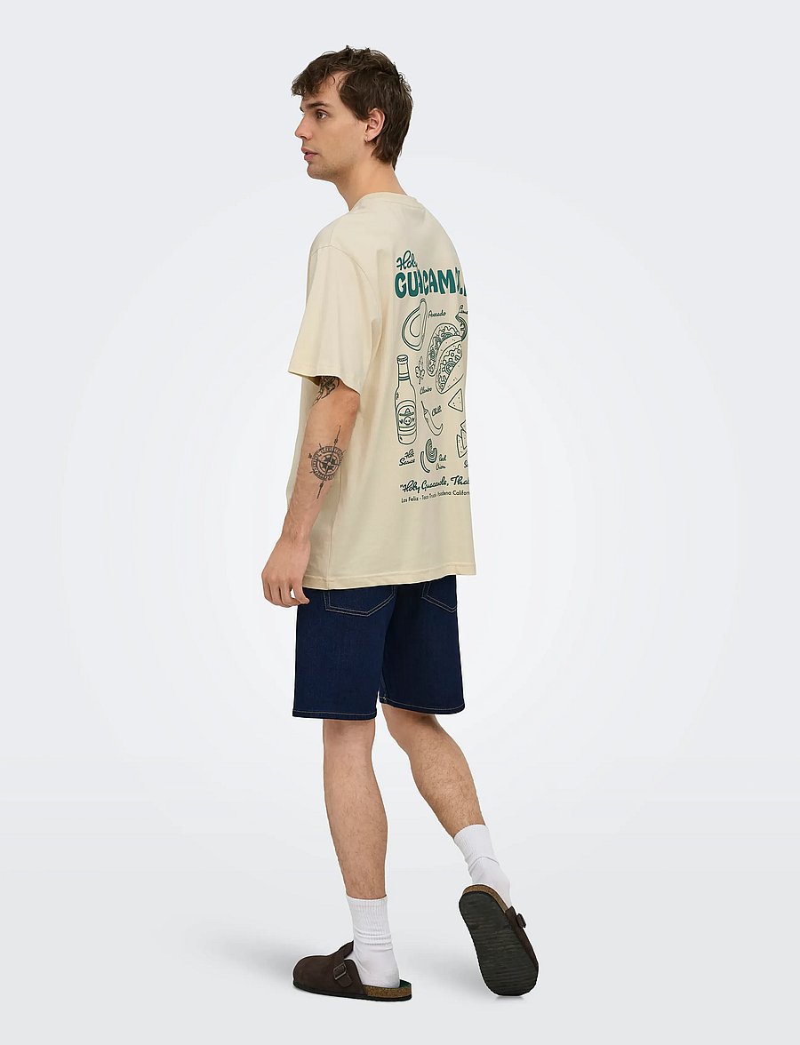 ONLY & SONS - ONSCHEF LIFE RLX SS TEE - kurzärmelig - antique white - 4