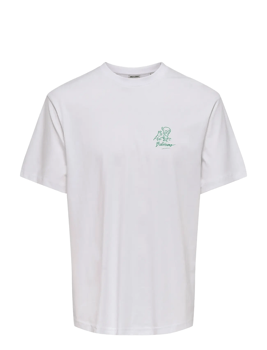 ONLY & SONS - ONSCHEF LIFE RLX SS TEE - lühikeste varrukatega t-särgid - bright white - 0