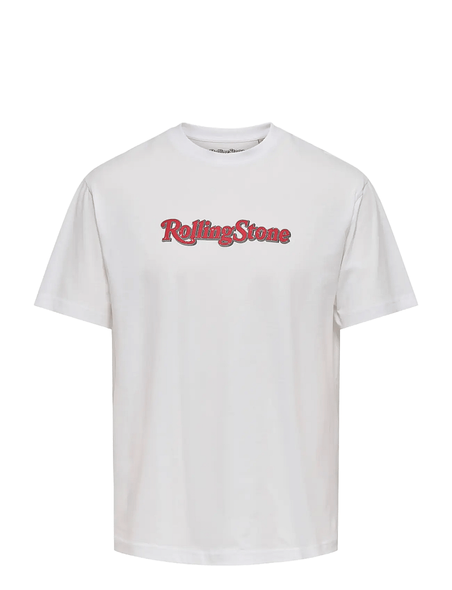 ONLY & SONS - ONSROLLING STONE LIFE RLX SS LIC TEE - bright white - 0