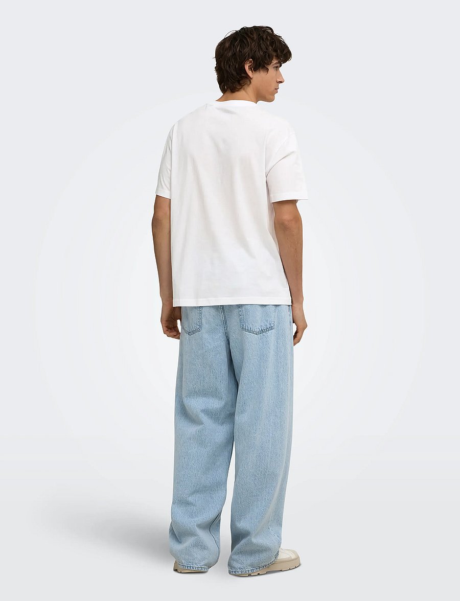 ONLY & SONS - ONSROLLING STONE LIFE RLX SS LIC TEE - kurzärmelige t-shirts - bright white - 3