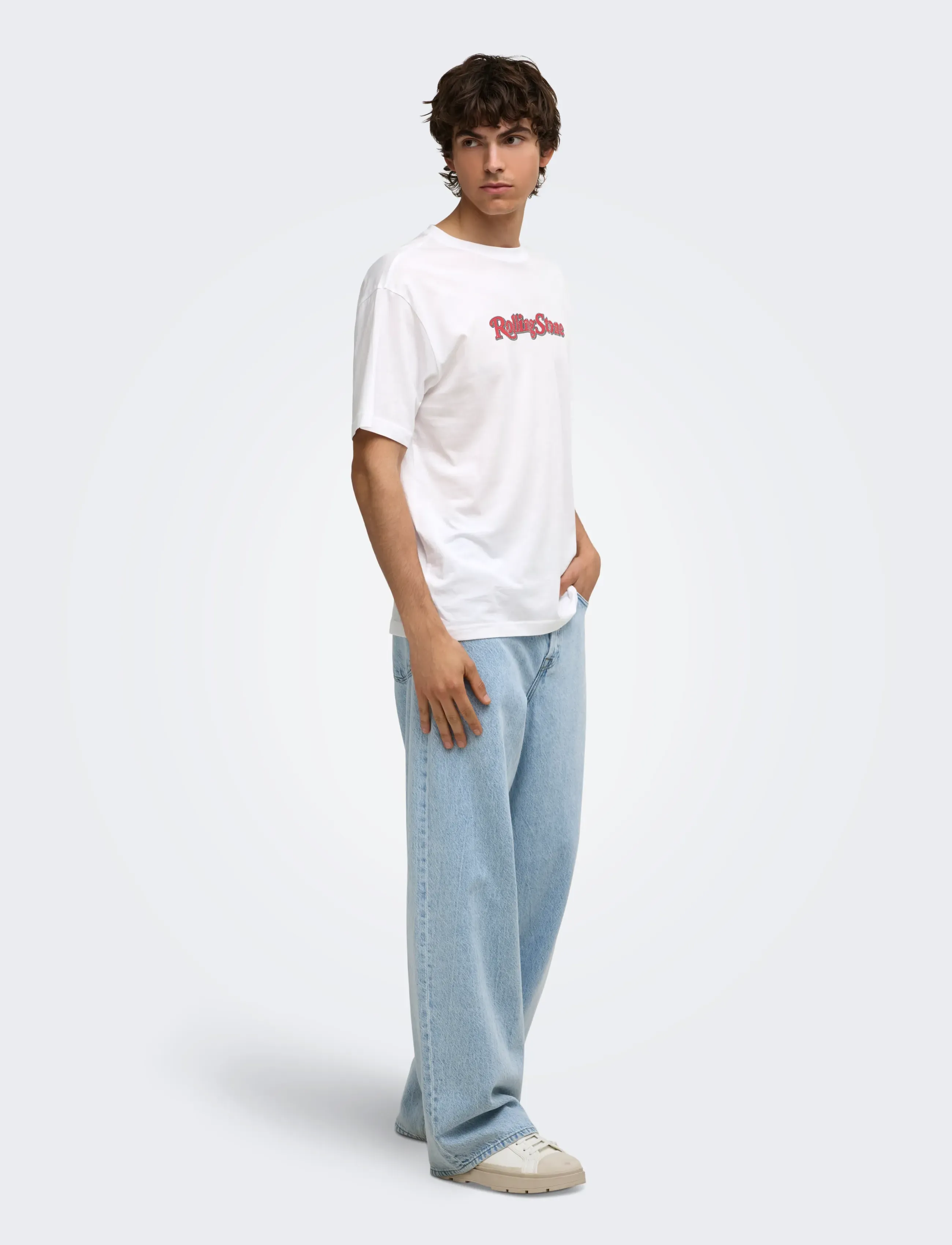ONLY & SONS - ONSROLLING STONE LIFE RLX SS LIC TEE - kurzärmelige t-shirts - bright white - 4