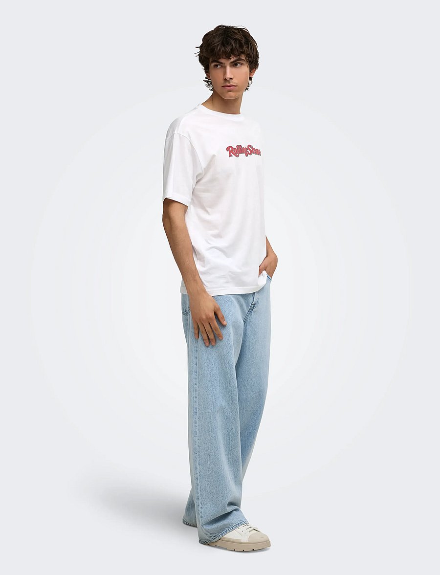 ONLY & SONS - ONSROLLING STONE LIFE RLX SS LIC TEE - kurzärmelige t-shirts - bright white - 4
