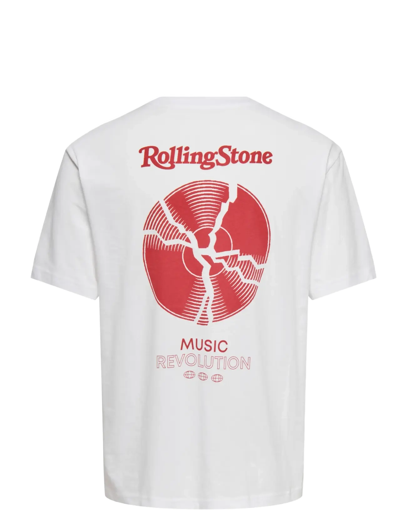 ONLY & SONS - ONSROLLING STONE LIFE RLX SS LIC TEE - bright white - 2