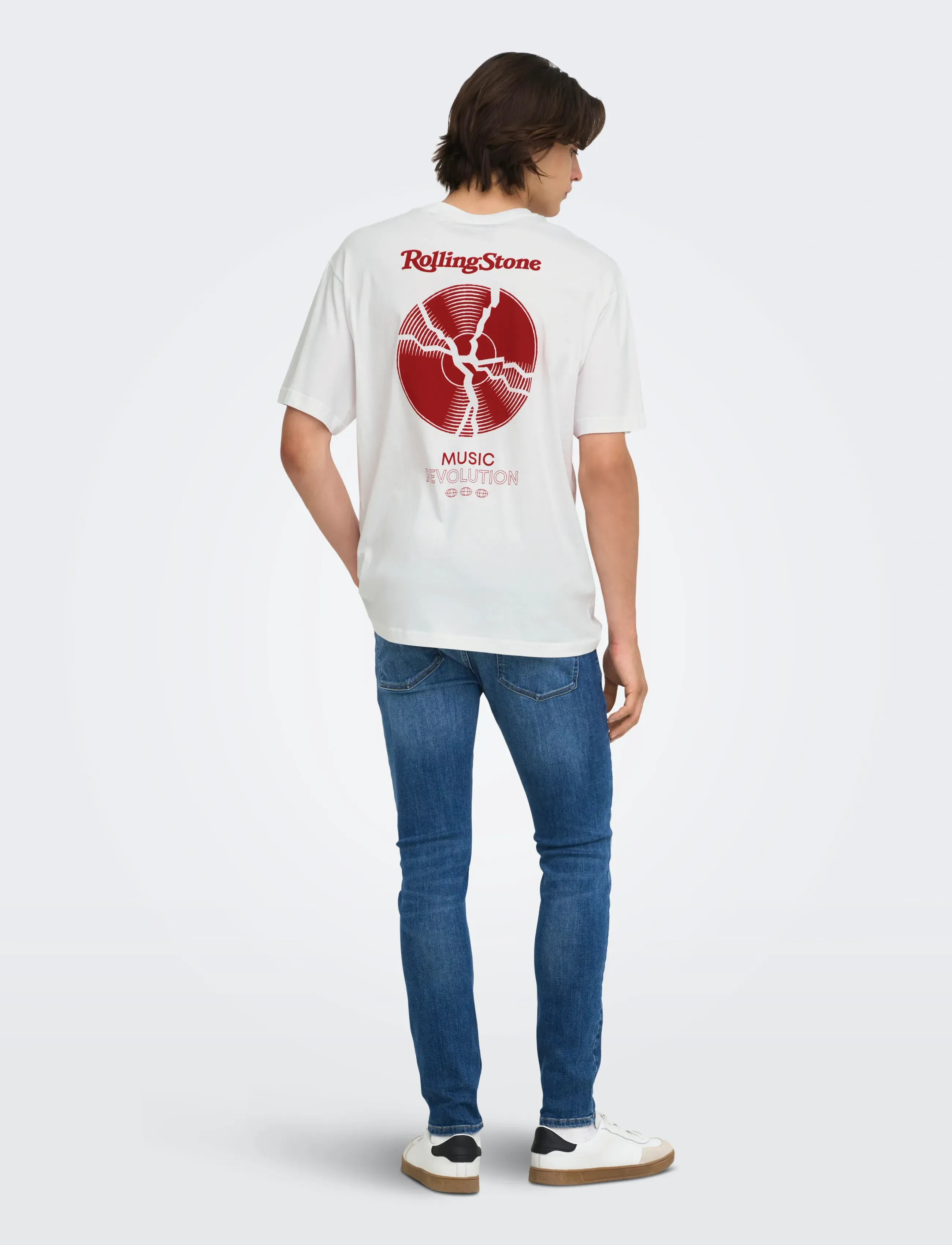 ONLY & SONS - ONSROLLING STONE LIFE RLX SS LIC TEE - bright white - 3