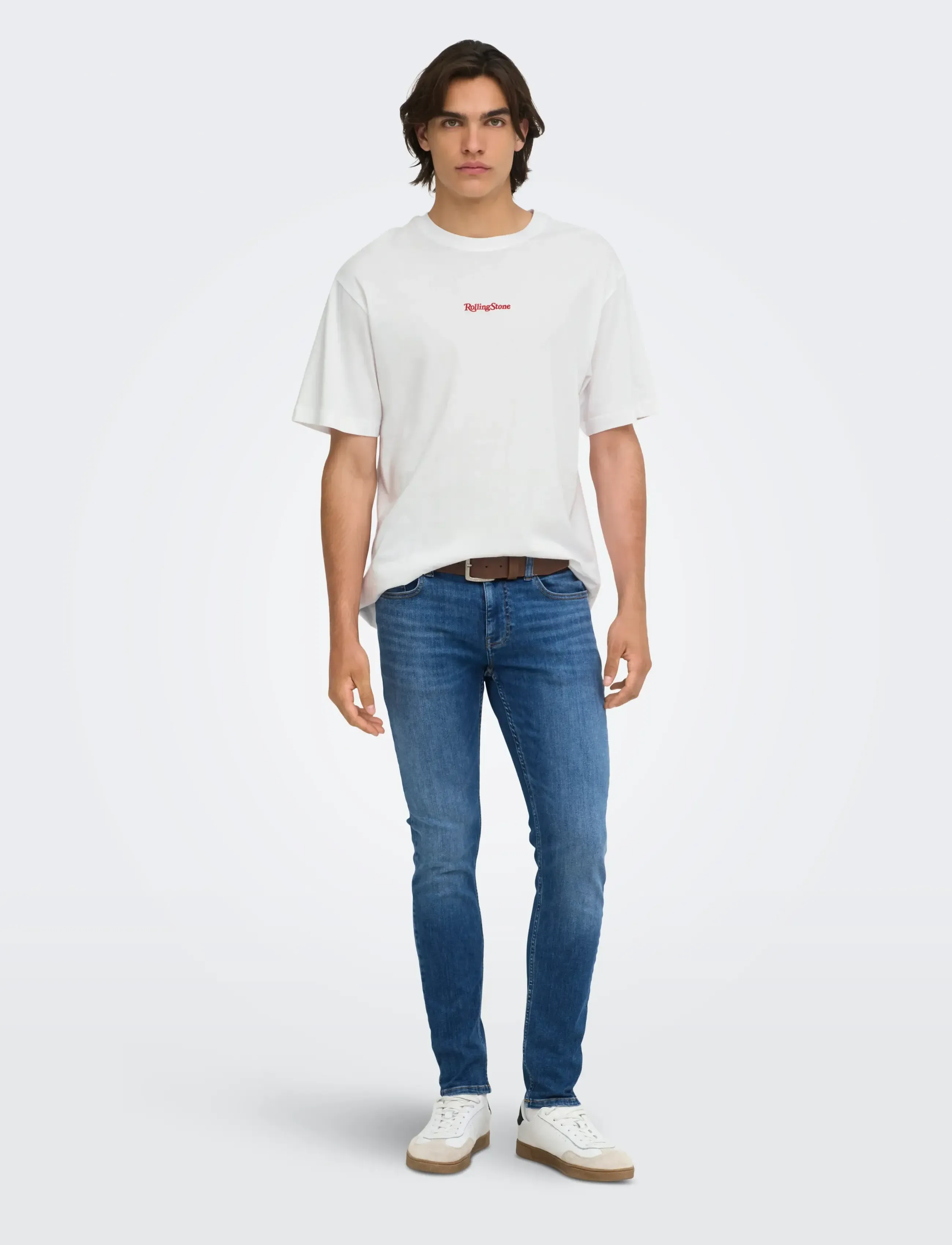 ONLY & SONS - ONSROLLING STONE LIFE RLX SS LIC TEE - bright white - 4