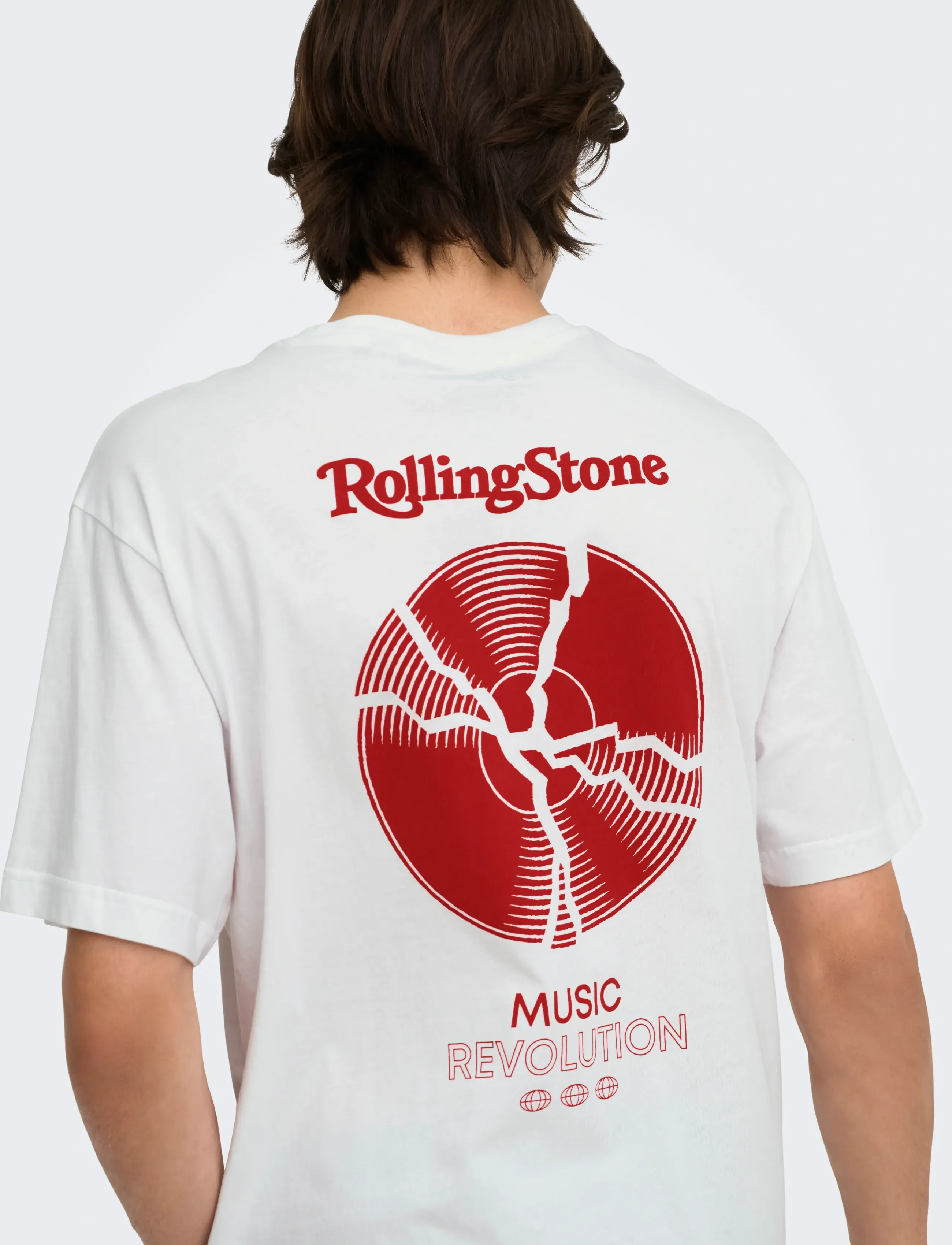 ONLY & SONS - ONSROLLING STONE LIFE RLX SS LIC TEE - bright white - 5