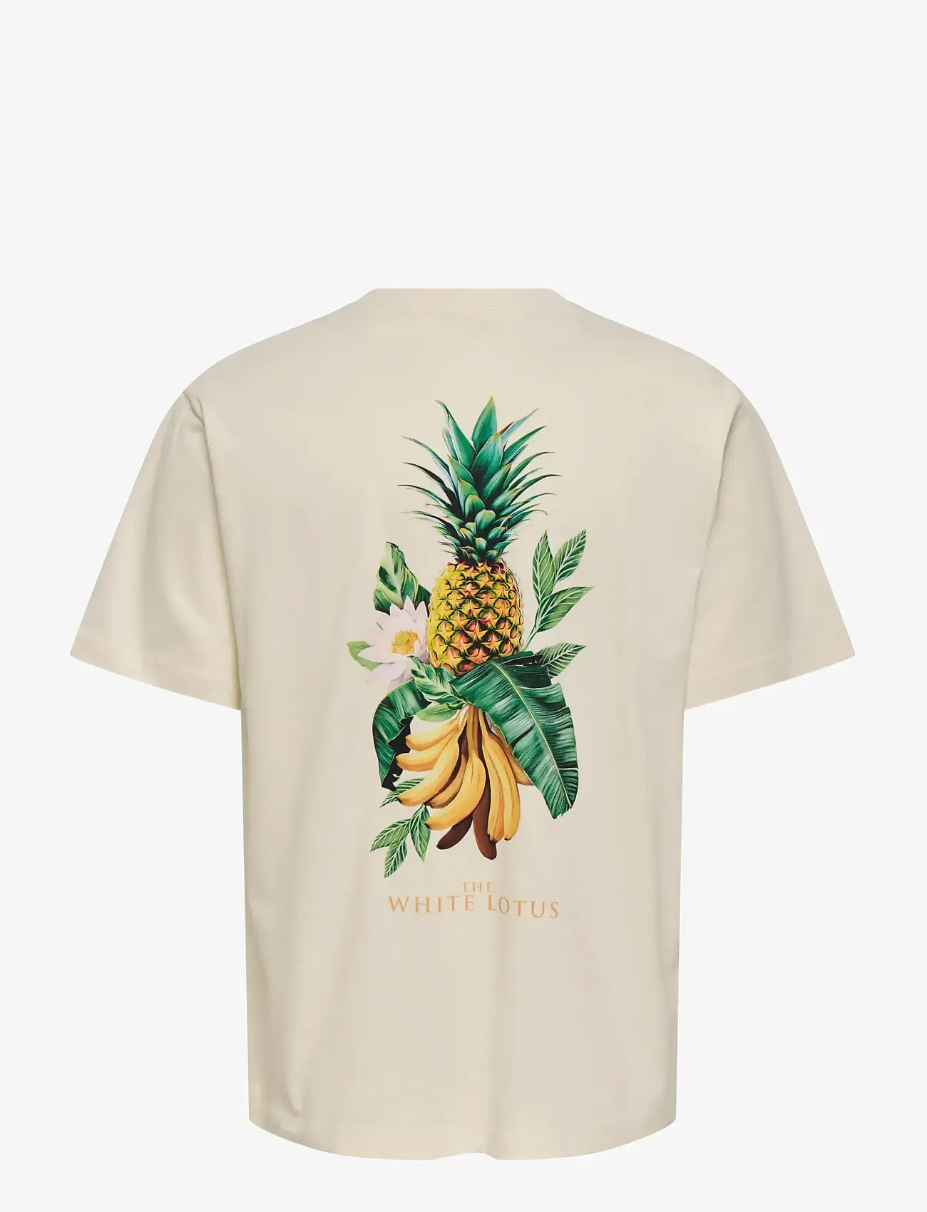 ONLY & SONS - ONSWHITE LOTUS LIFE RLX SS LIC TEE - kortærmede t-shirts - antique white - 1