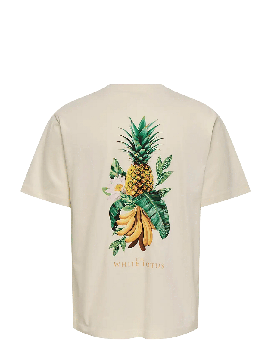 ONLY & SONS - ONSWHITE LOTUS LIFE RLX SS LIC TEE - kurzärmelig - antique white - 1