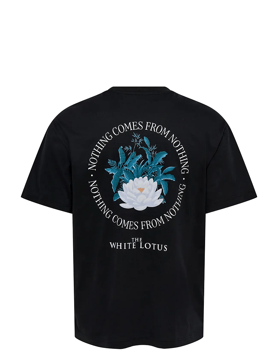 ONLY & SONS - ONSWHITE LOTUS LIFE RLX SS LIC TEE - kurzärmelig - jet black - 1
