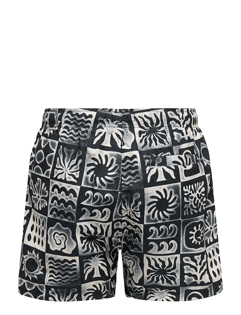 ONLY & SONS - ONSPRINT PACK SWIM SHORT AOP - badehose - jet black - 1