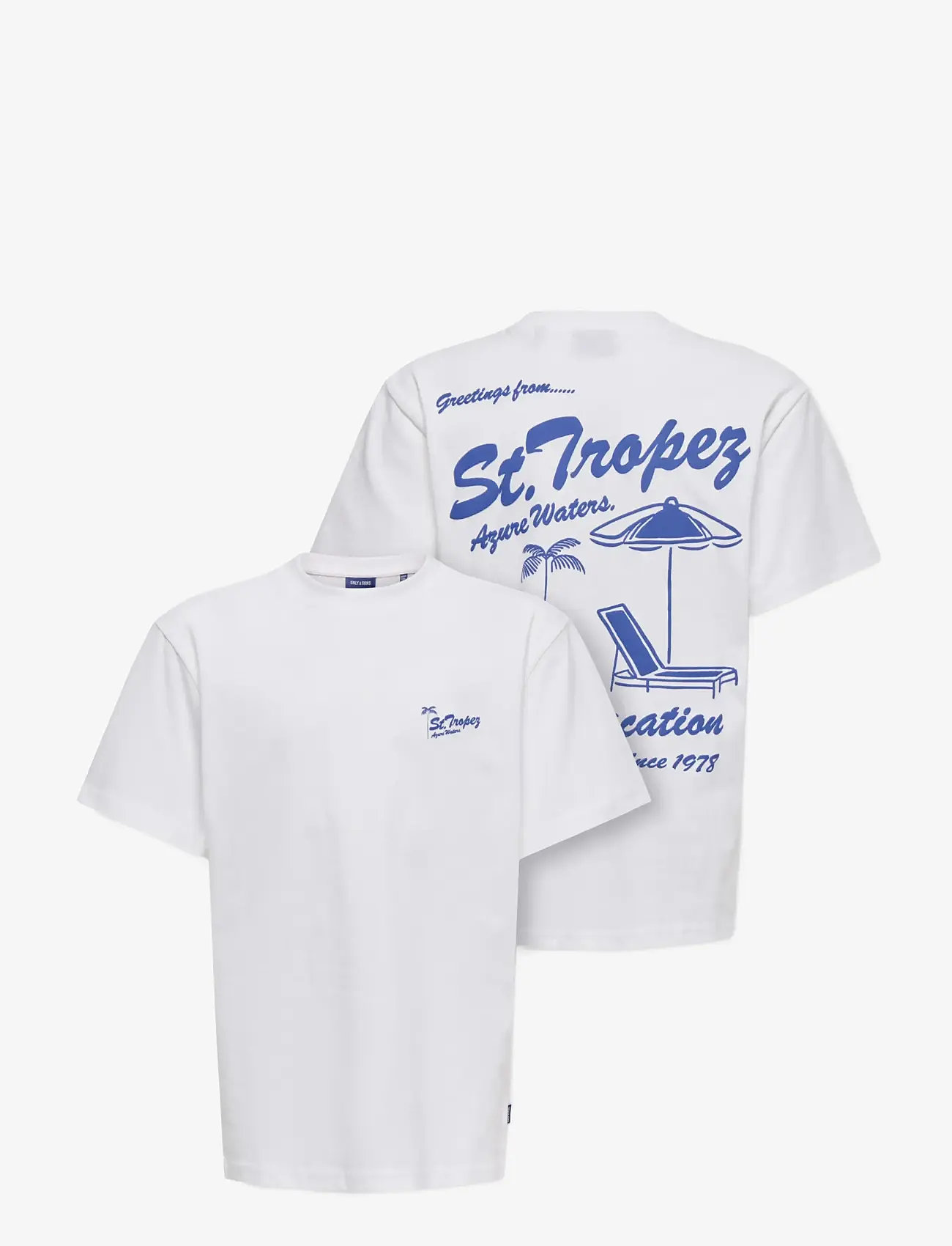 ONLY & SONS - OSJMILO SKETCH LIFE RLX COAST SS JRS - lyhythihaiset t-paidat - bright white - 2