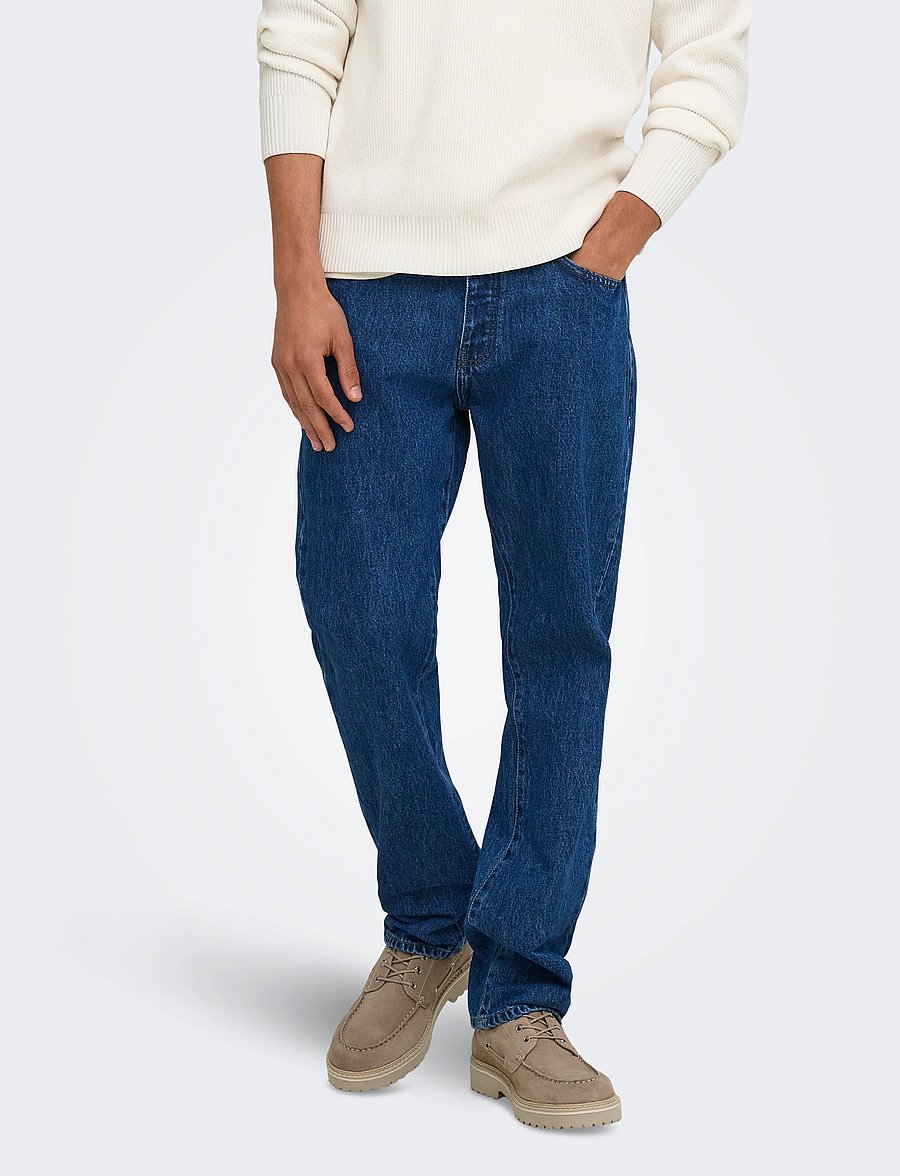 ONLY & SONS - ONSEDGE STRAIGHT MB 8420 AZG DNM - medium blue denim - 0