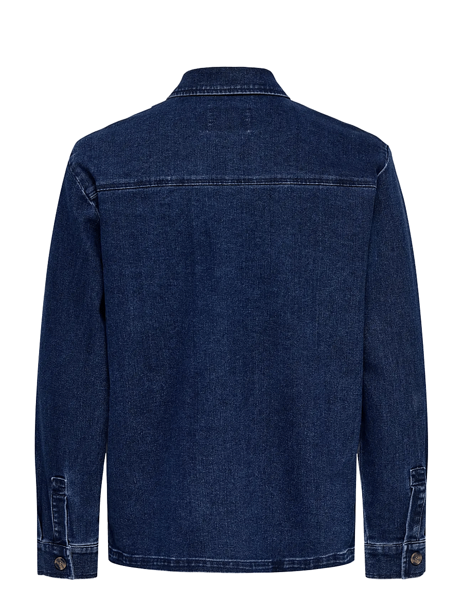 ONLY & SONS - ONSKODYL BOX PIM DNM OVERSHIRT - dark blue denim - 1