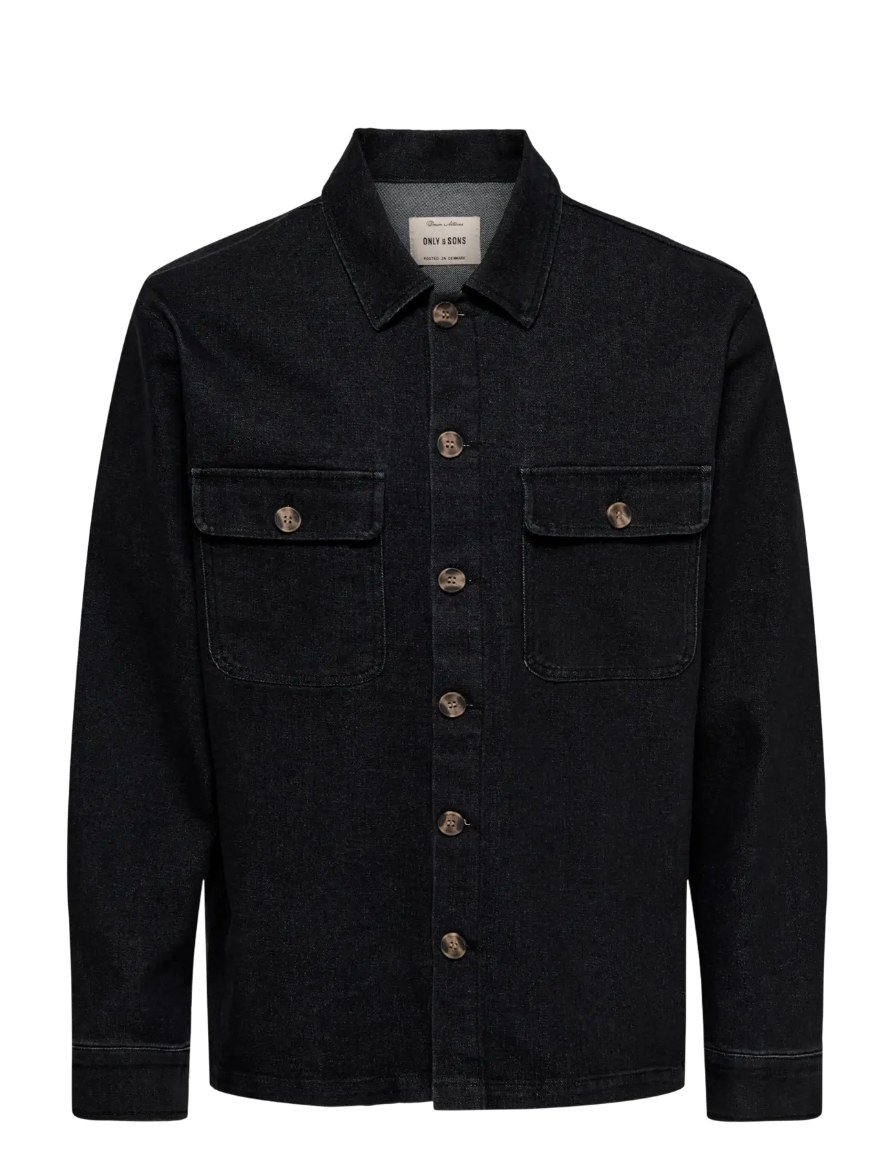 ONLY & SONS ONSKODYL BOX PIM DNM OVERSHIRT - Denim Jackets - WASHED BLACK / black
