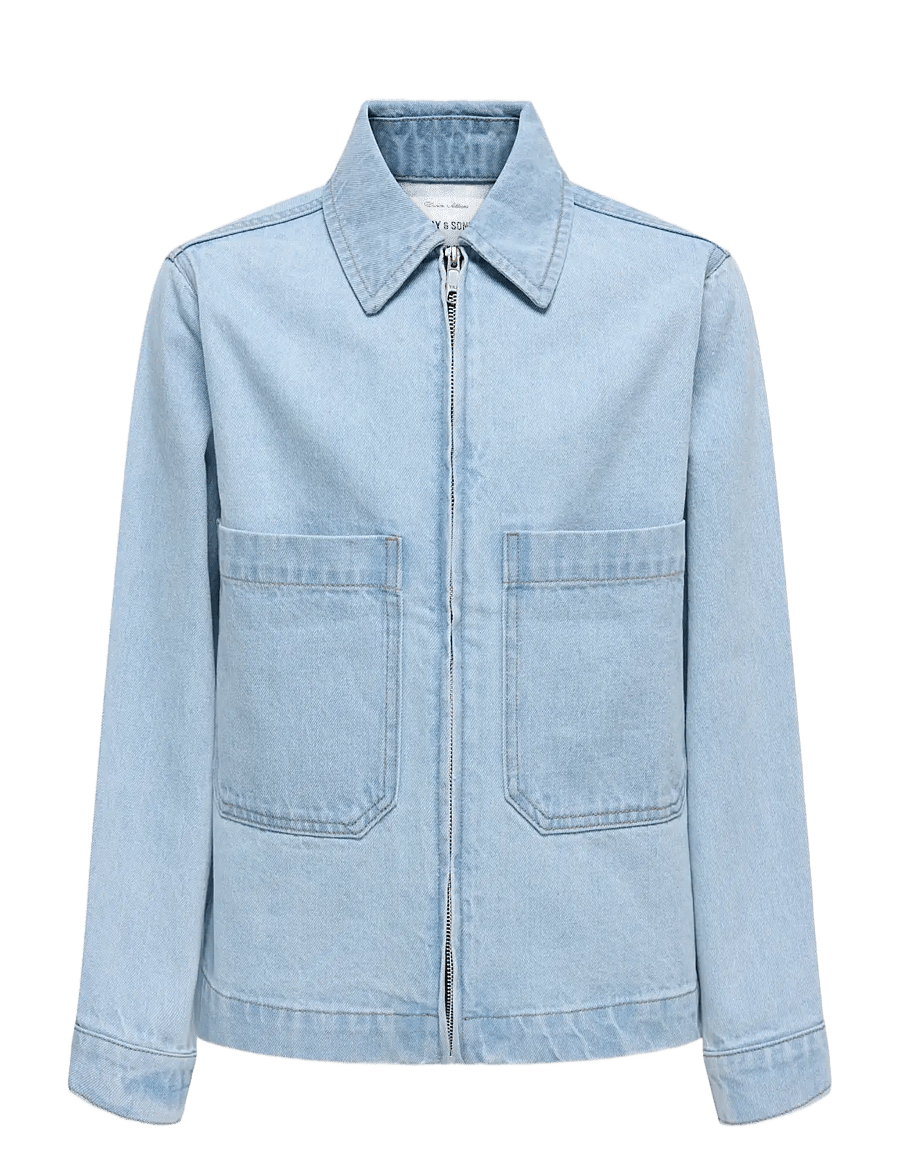 ONLY & SONS - OSJCASSEL BOX 8481 PIM DNM JACKET ZA - denimjakker - light blue denim - 0