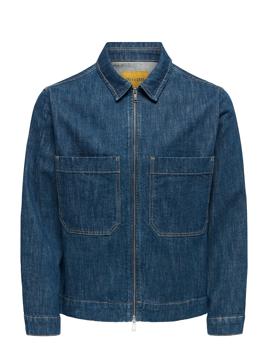 ONLY & SONS - ONSCASSEL DMB RINSE 8541 DOT DNM JACKET - ungefütterte denimjacken - dark blue denim - 1