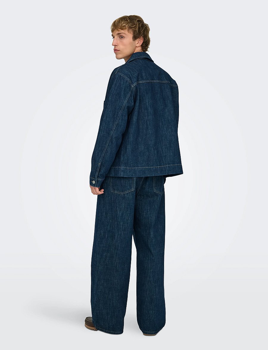 ONLY & SONS - ONSCASSEL DMB RINSE 8541 DOT DNM JACKET - ungefütterte denimjacken - dark blue denim - 3