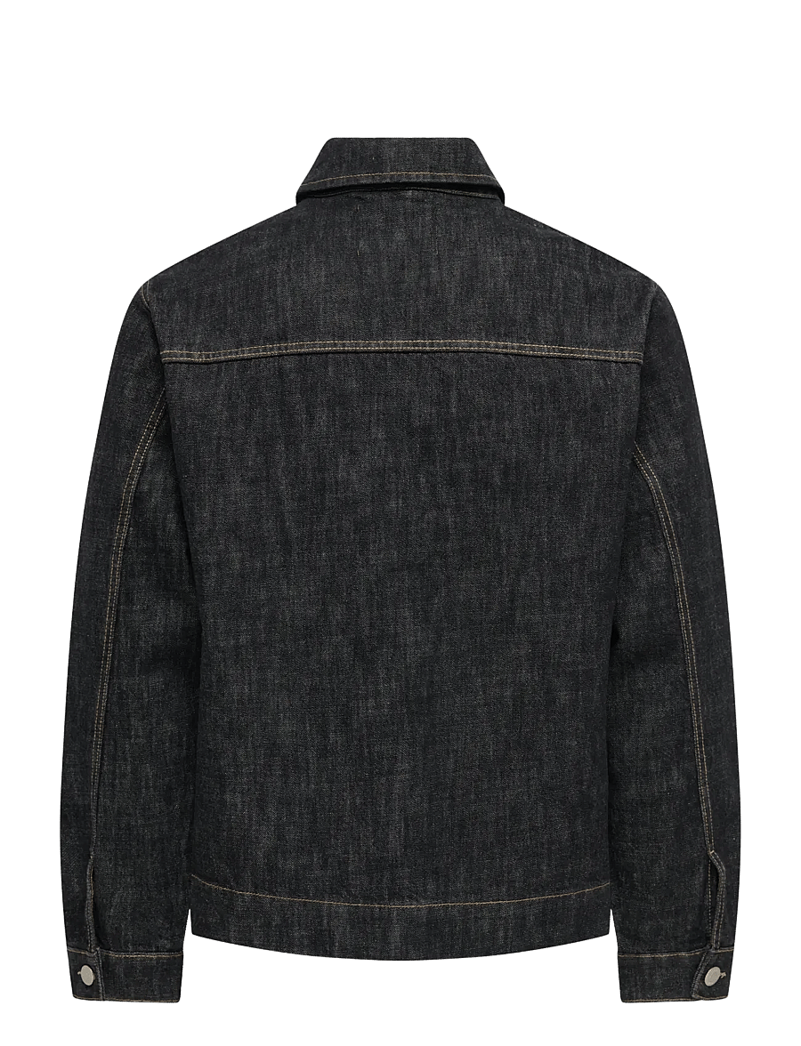ONLY & SONS - ONSCASSEL BLK RINSE 8542 DOT DNM JACKET - ungefütterte denimjacken - black denim - 2