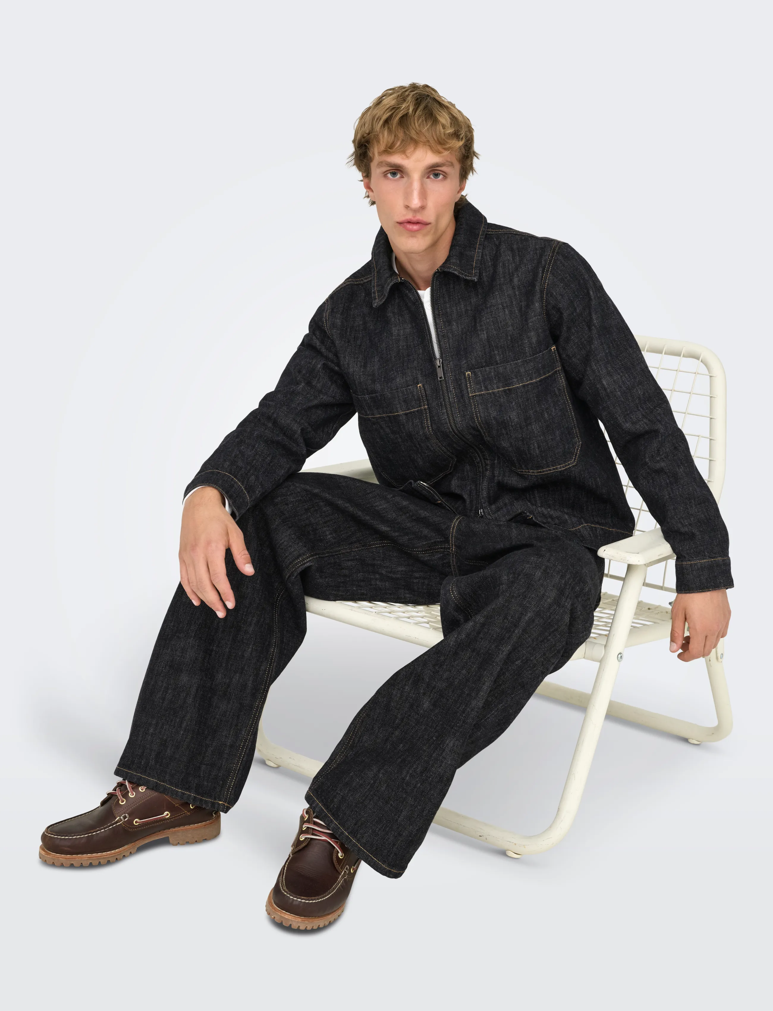 ONLY & SONS Onscassel Blk Rinse 8542 Dot Dnm Jacket jackor herr – bild 5
