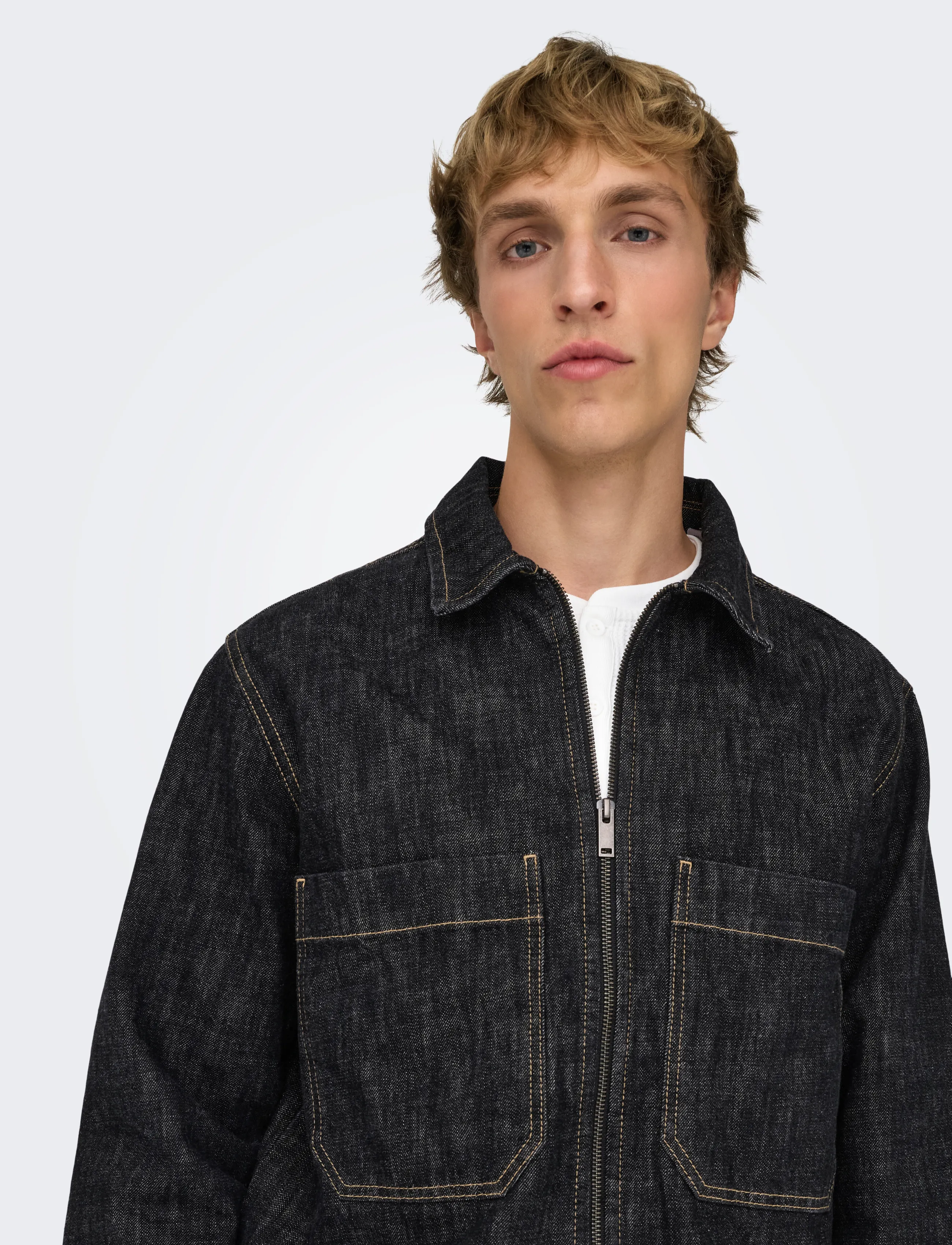 ONLY & SONS Onscassel Blk Rinse 8542 Dot Dnm Jacket jackor herr – bild 6