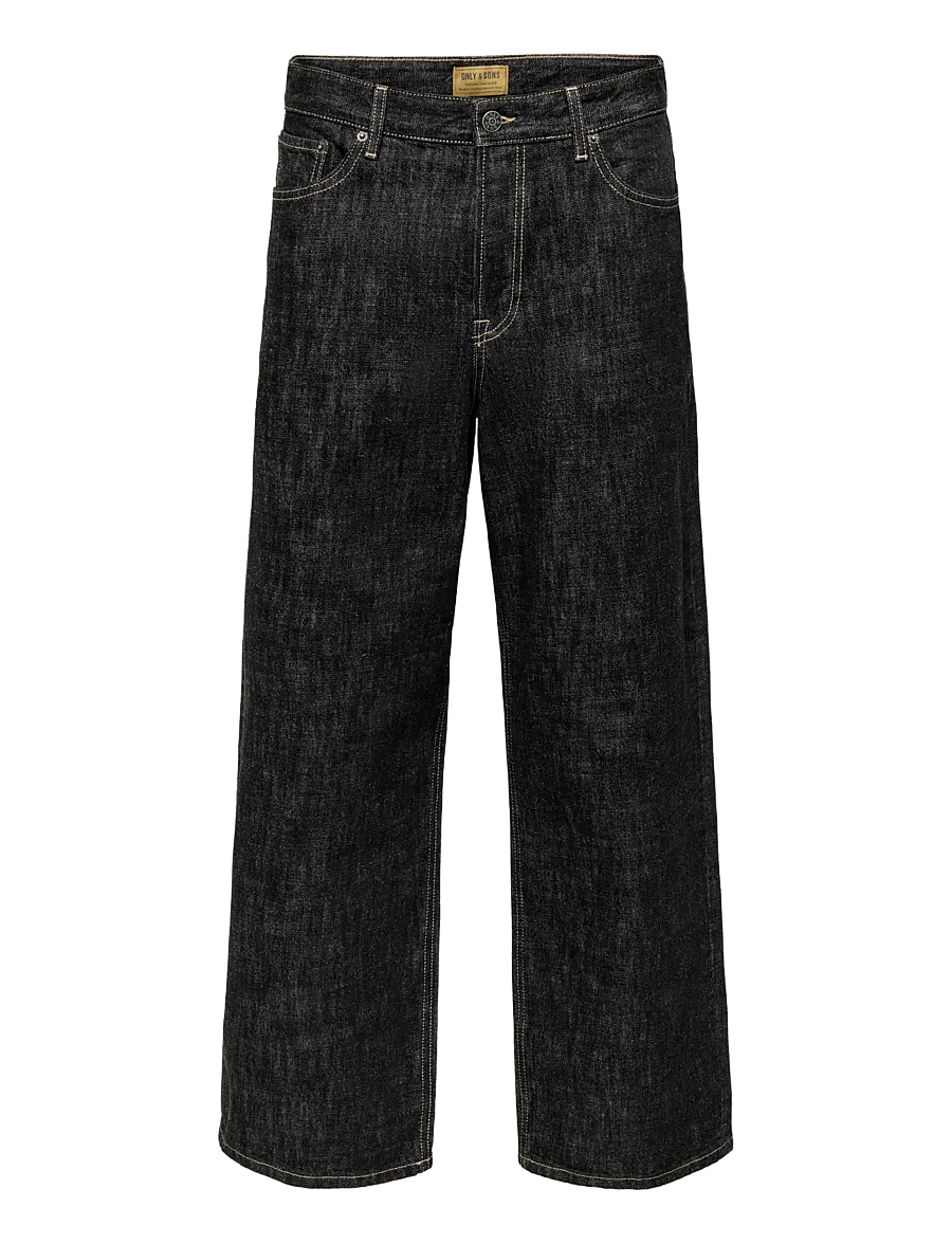 ONLY & SONS - ONSREMI WIDE BLACK 8567 CRO DNM NOOS - weite jeans - black denim - 1