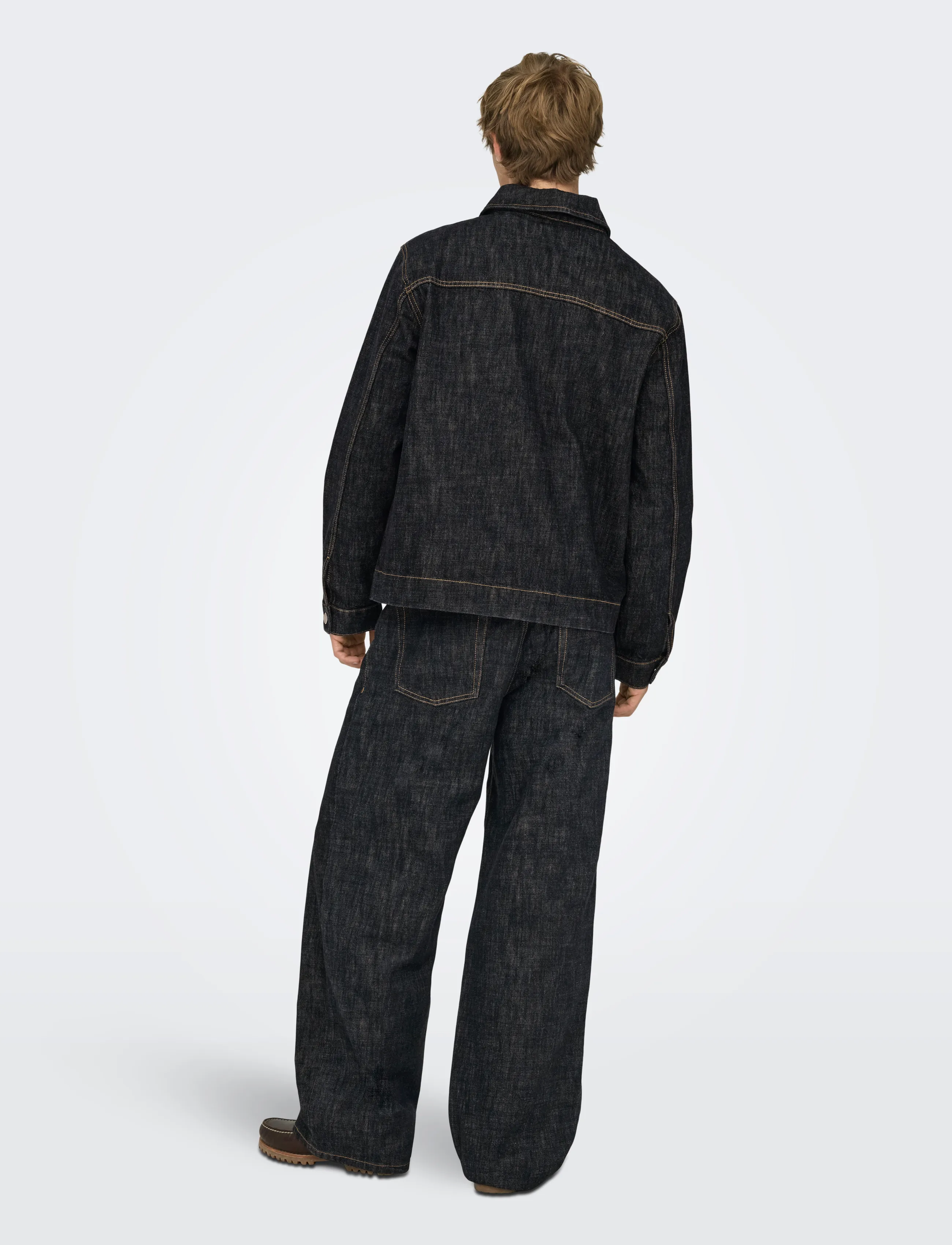 ONLY & SONS - ONSREMI WIDE BLACK 8567 CRO DNM NOOS - weite jeans - black denim - 3