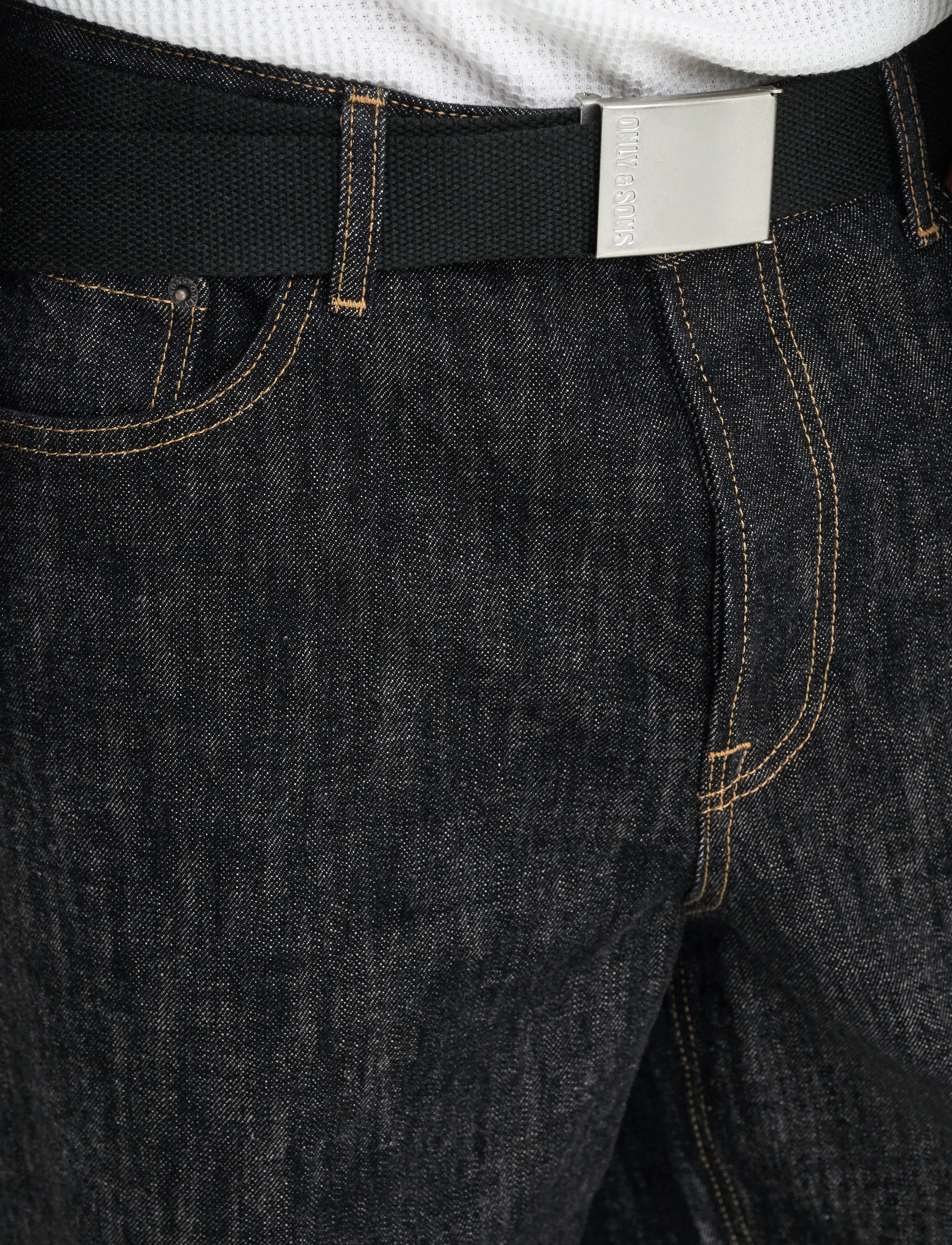 ONLY & SONS ONSREMI WIDE BLACK 8567 CRO DNM NOOS - Kleidung - BLACK DENIM / black