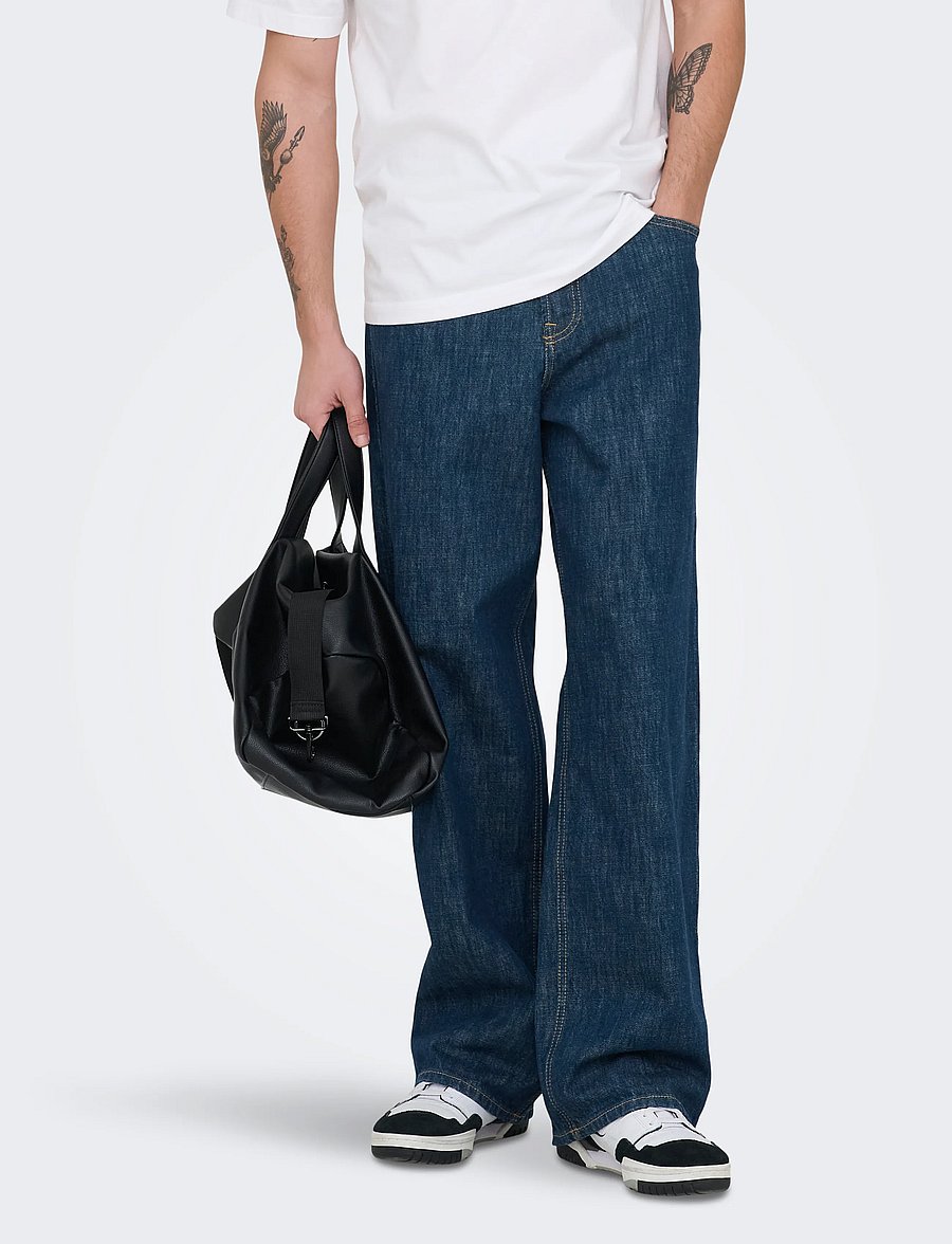 ONLY & SONS - ONSREMI WIDE DMB RINSE 8568 DOT DNM - dark medium blue denim - 0