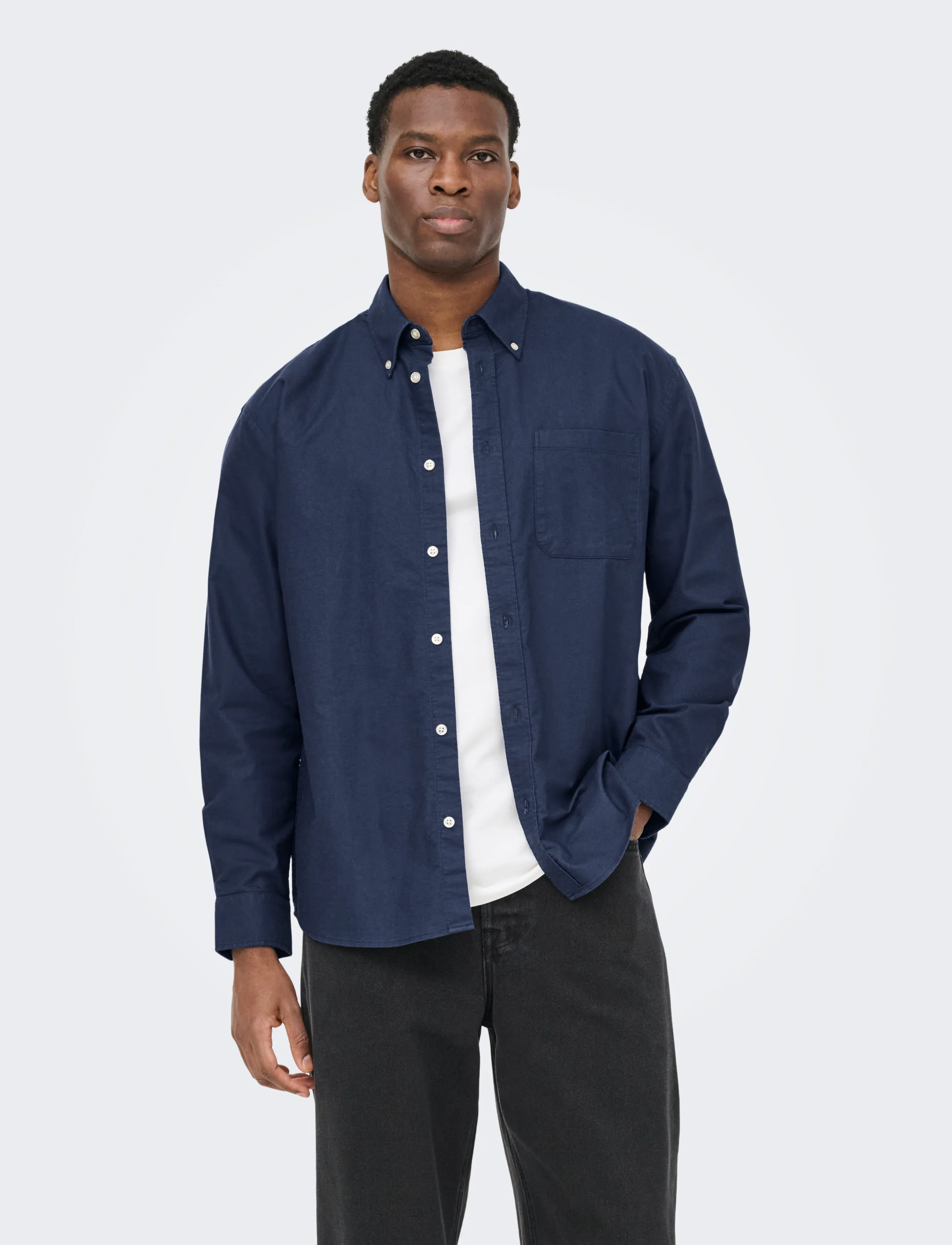 ONLY & SONS ONSOXFORD LS SHIRT FRML NOOS - Tøj - BLUE NIGHTS / navy
