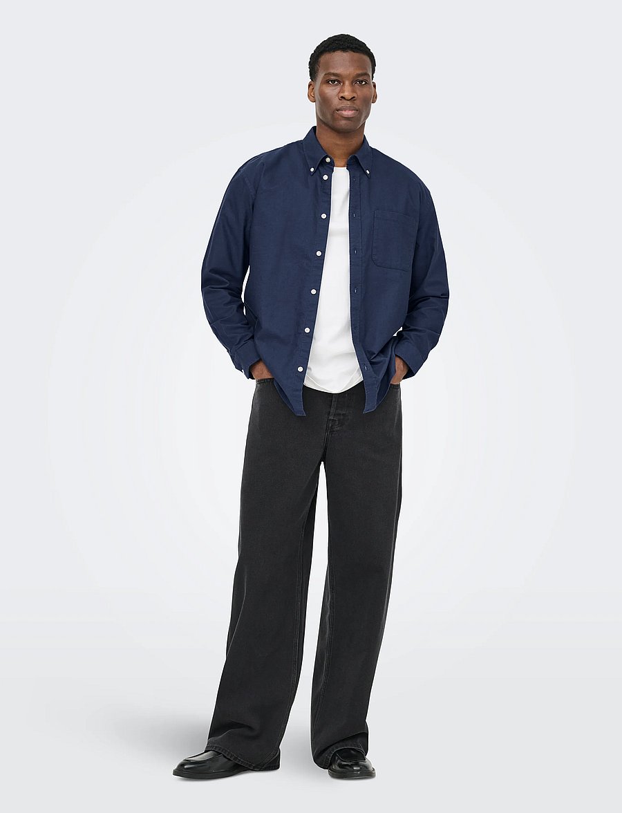 ONLY & SONS - ONSOXFORD LS SHIRT FRML NOOS - oxford skjorter - blue nights - 4