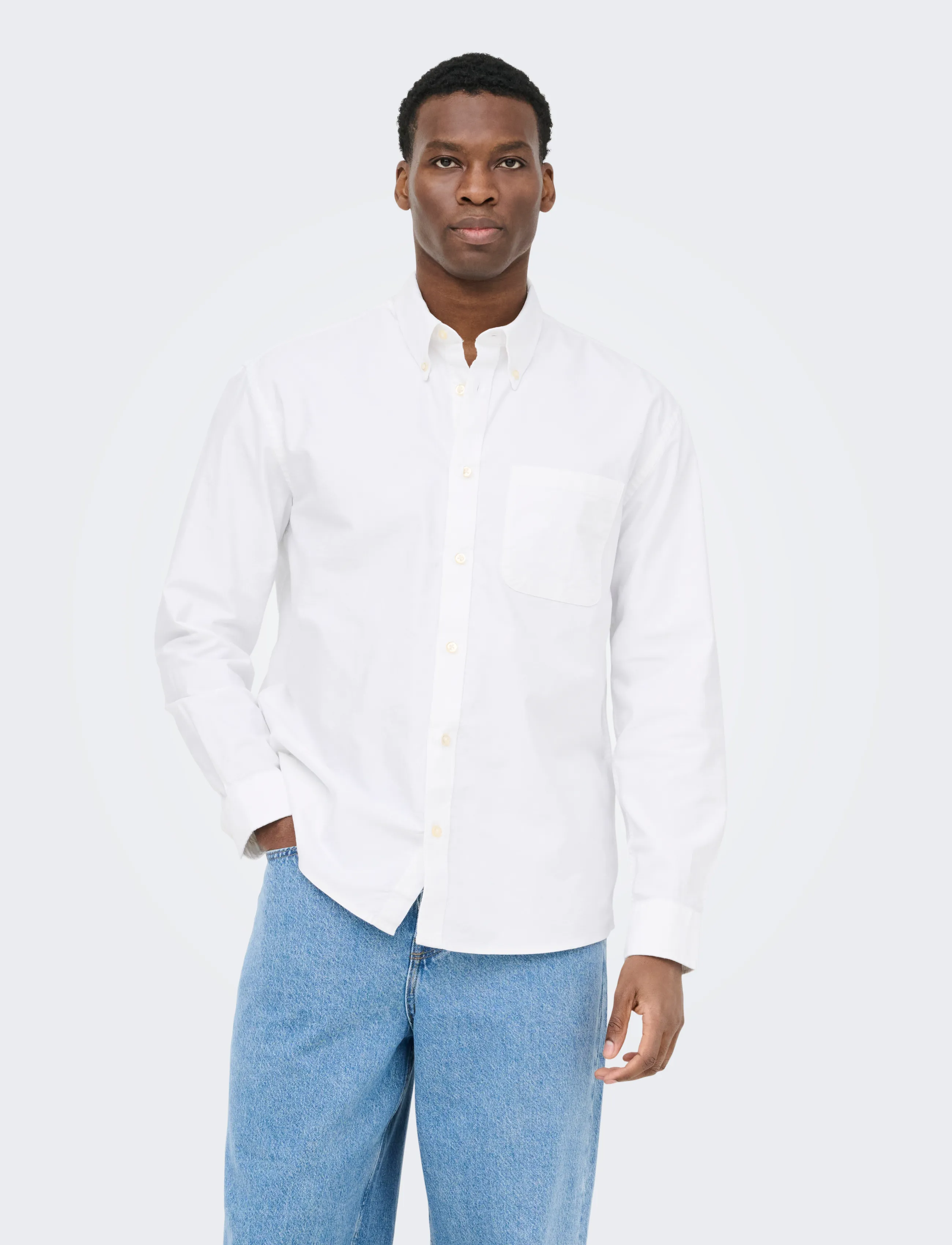 ONLY & SONS ONSOXFORD LS SHIRT FRML NOOS - Kläder - BRIGHT WHITE / white