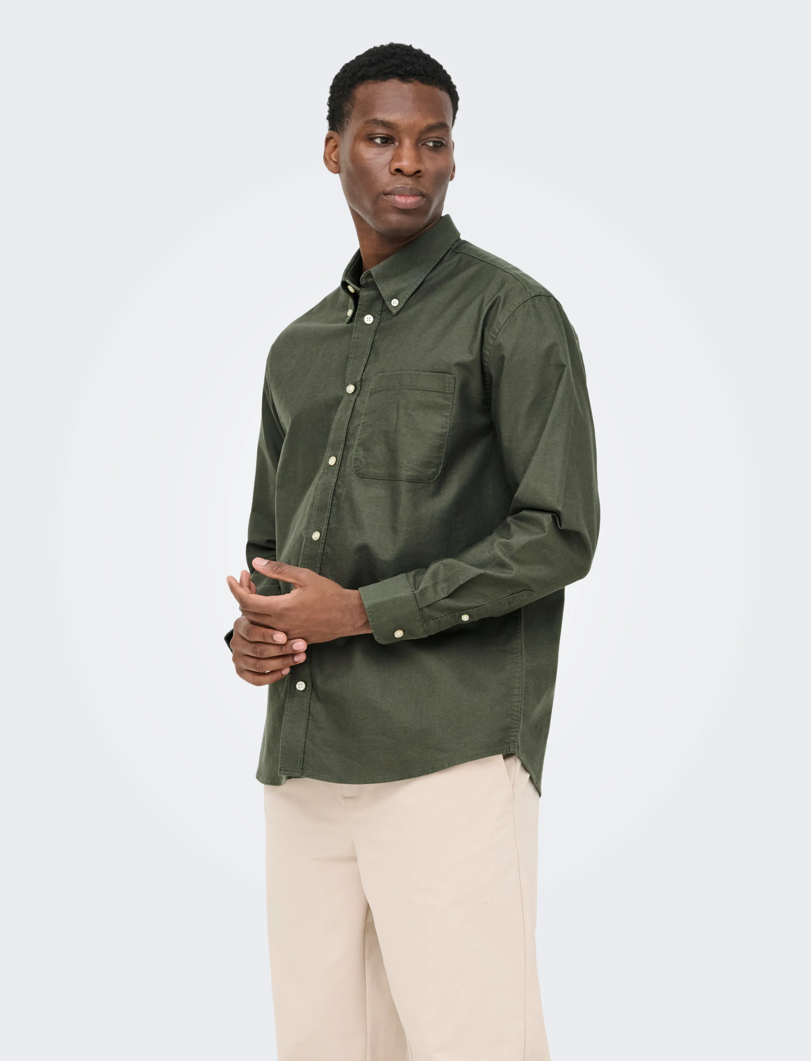 ONLY & SONS ONSOXFORD LS SHIRT FRML NOOS - Kleidung - KAMBABA / khaki/green