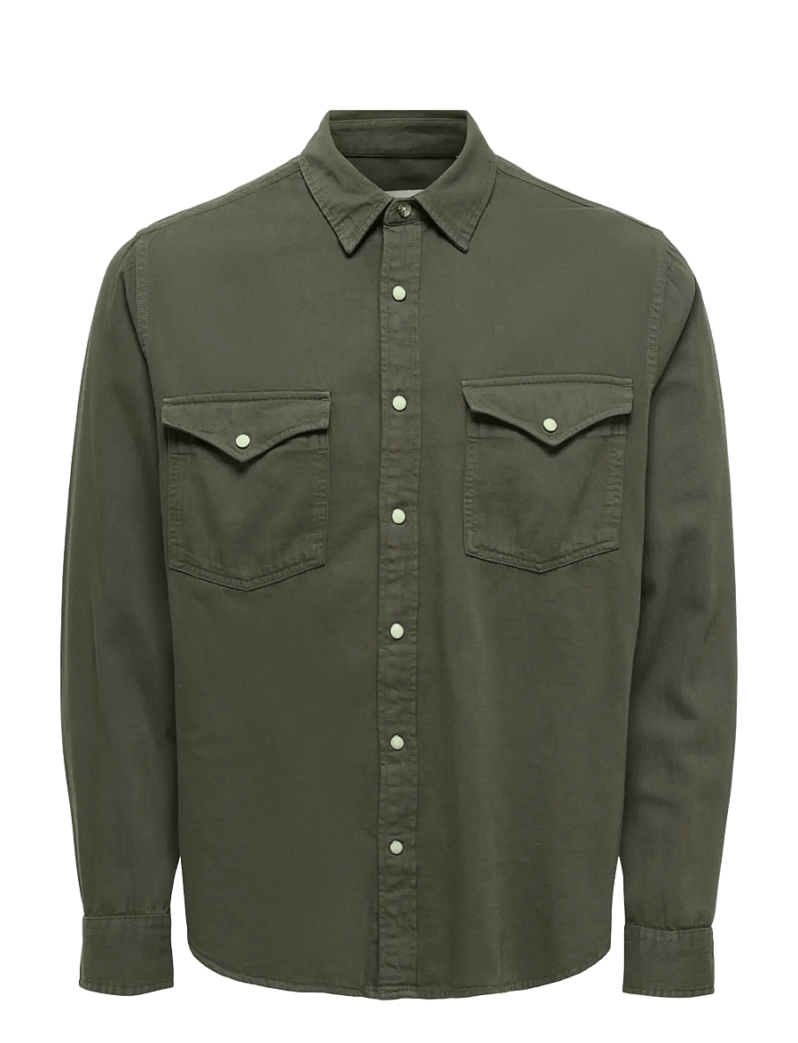 ONLY & SONS - ONSRAY WESTERN REG LS SHIRT NOOS - casual skjorter - beluga - 0