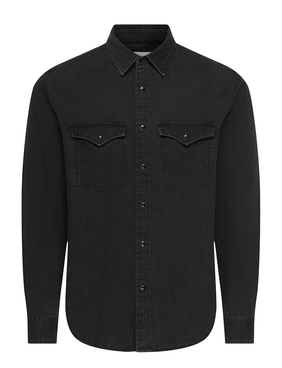 ONLY & SONS - ONSRAY WESTERN REG LS SHIRT NOOS - jeanshemden - black denim - 1