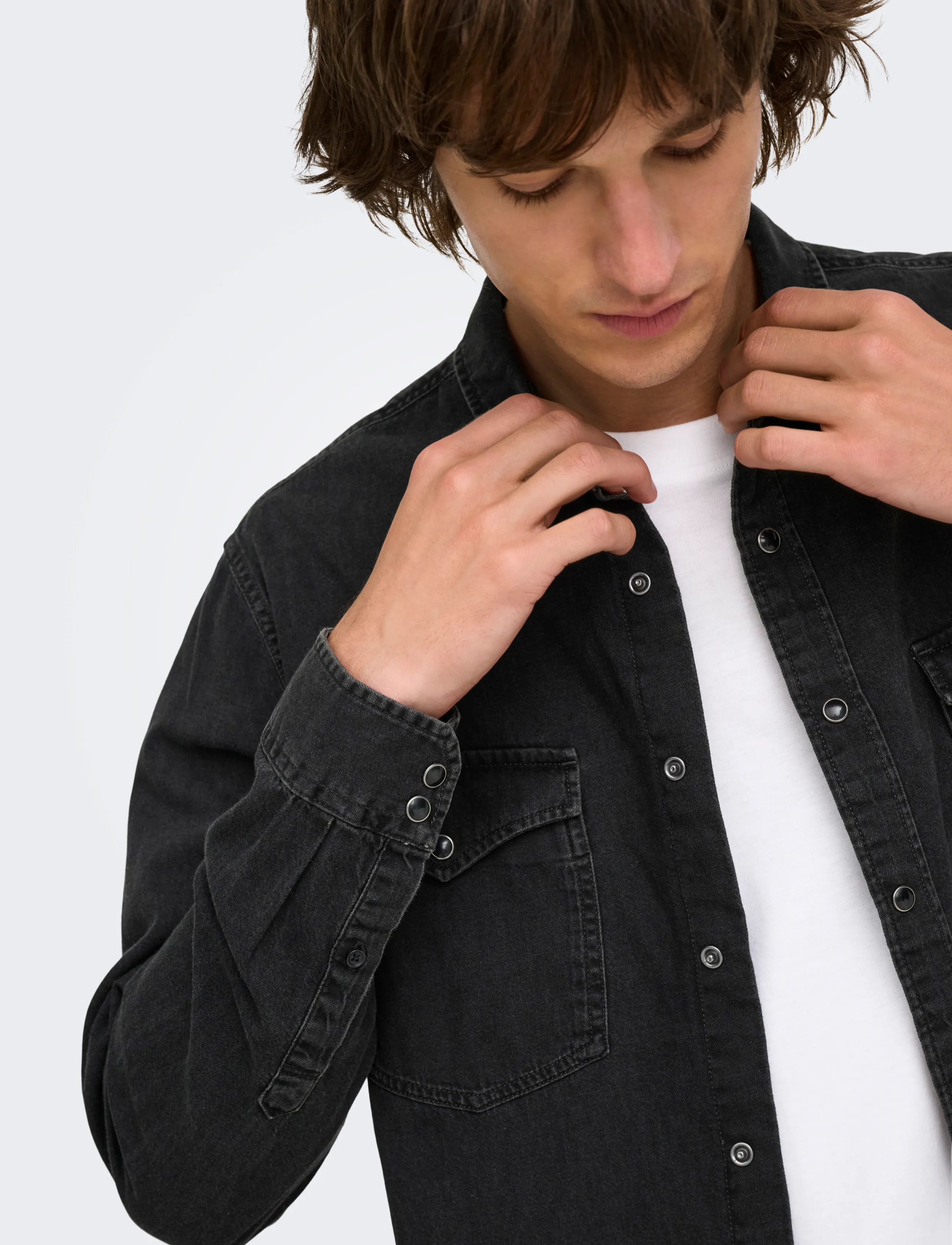 ONLY & SONS - ONSRAY WESTERN REG LS SHIRT NOOS - jeanshemden - black denim - 5