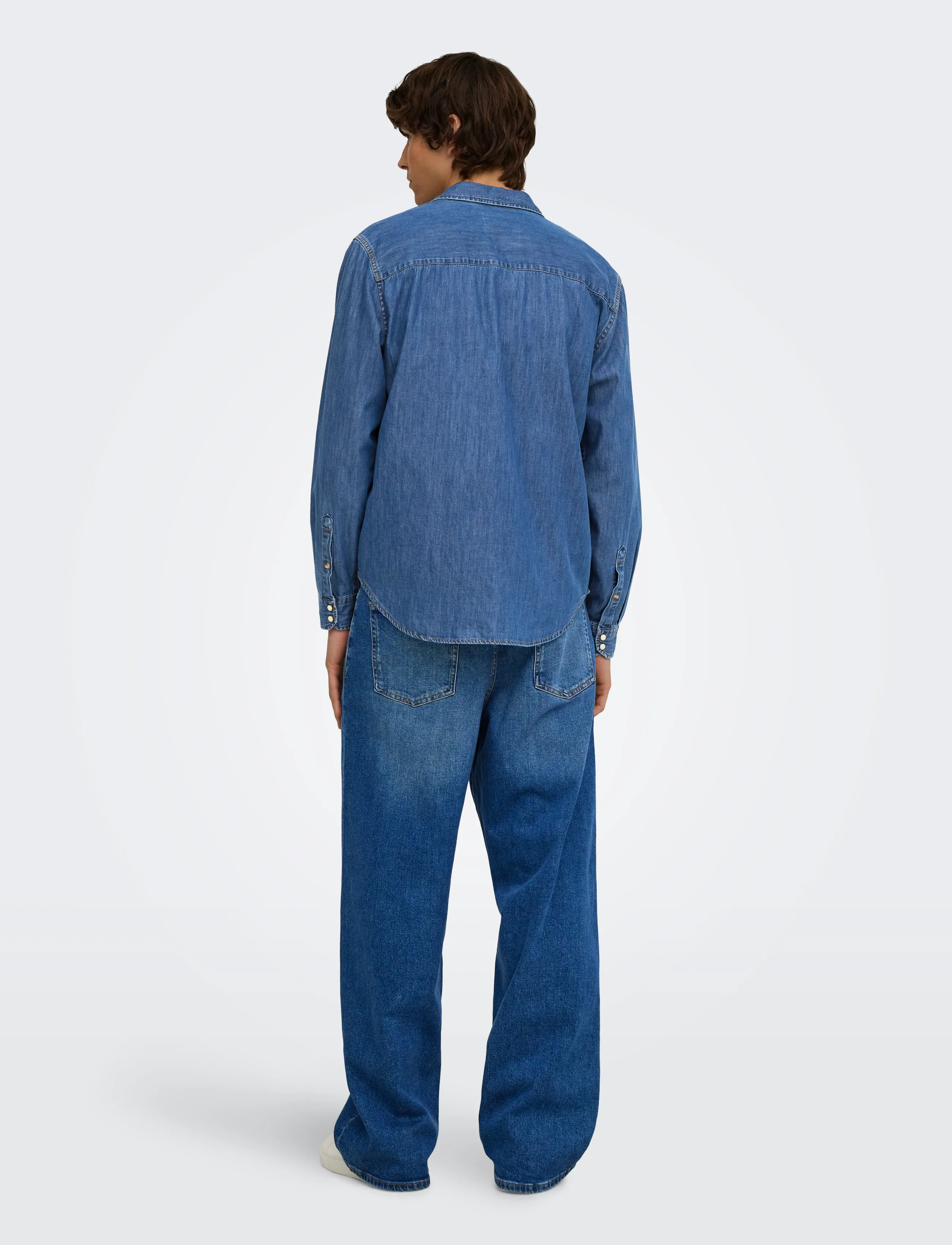 ONLY & SONS - ONSRAY WESTERN REG LS SHIRT NOOS - casual skjortor - medium blue denim - 3