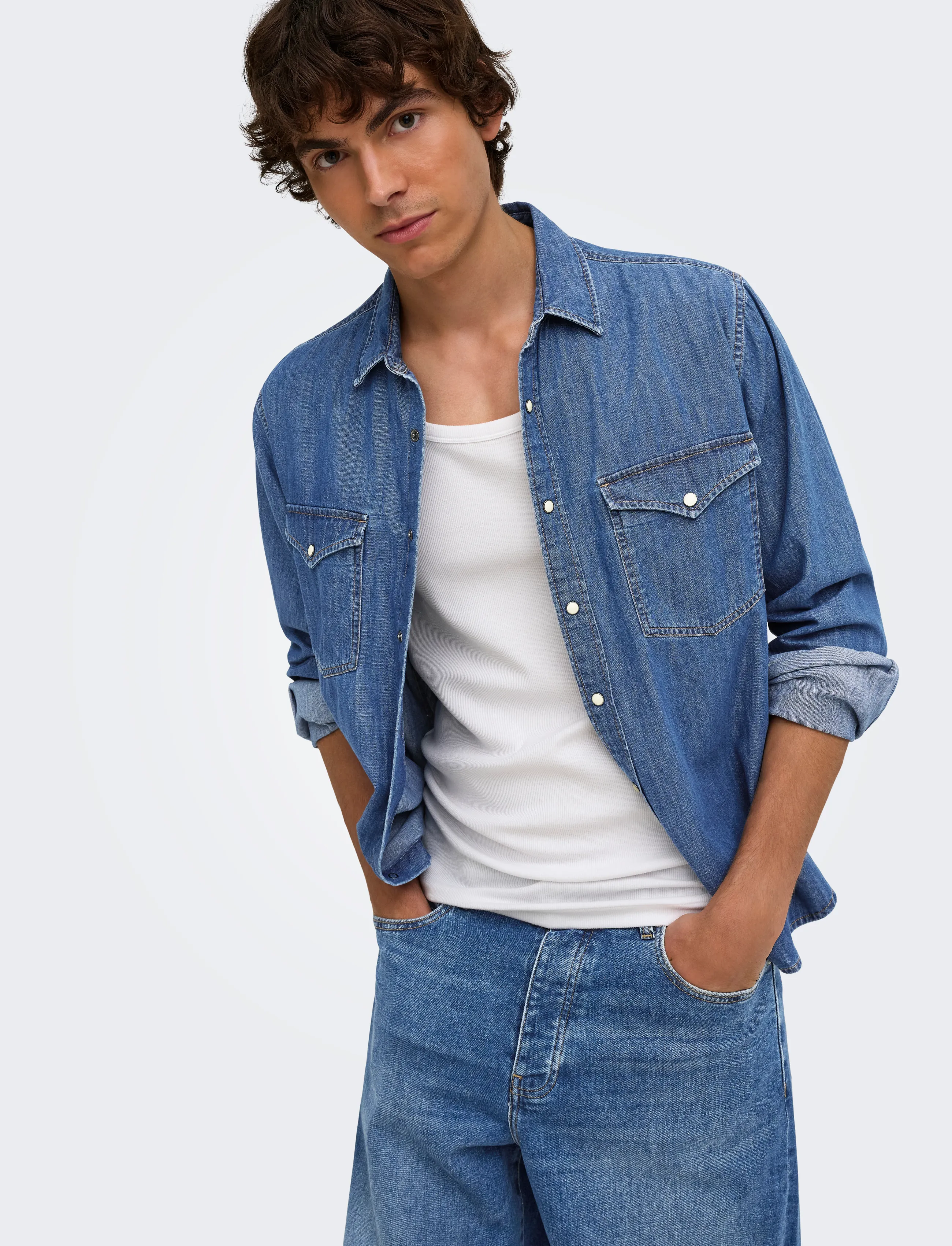 ONLY & SONS Onsray Western Reg Ls Shirt Noos casual skjortor herr – bild 6