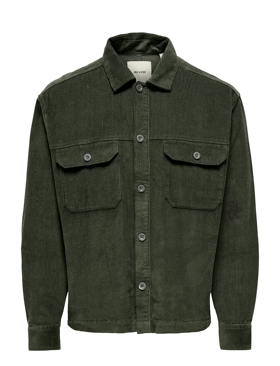 ONLY & SONS - ONSSIMON CORD RLX 017 SHIRT - fløjlsskjorter - beluga - 1