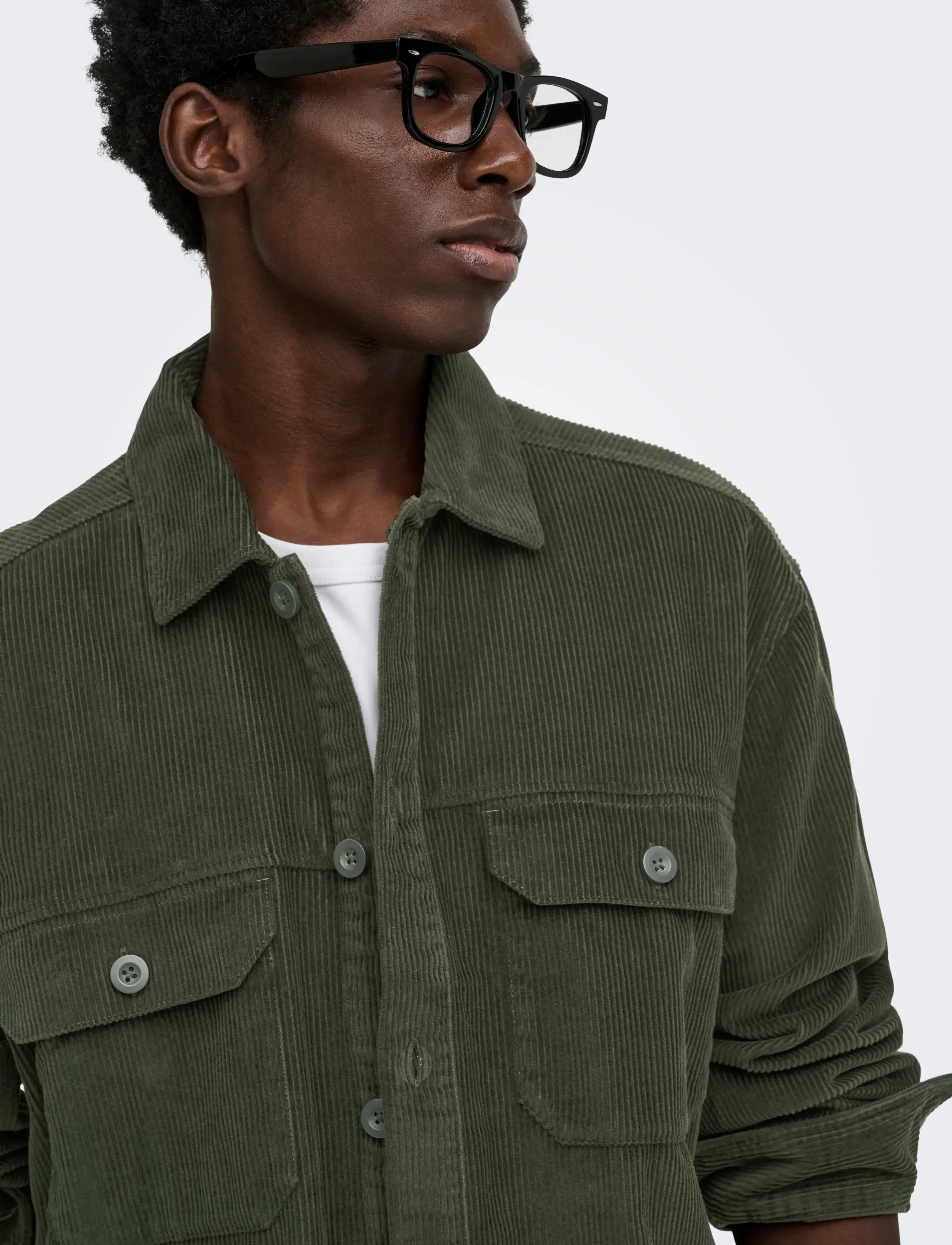 ONLY & SONS - ONSSIMON CORD RLX 017 SHIRT - fløjlsskjorter - beluga - 5