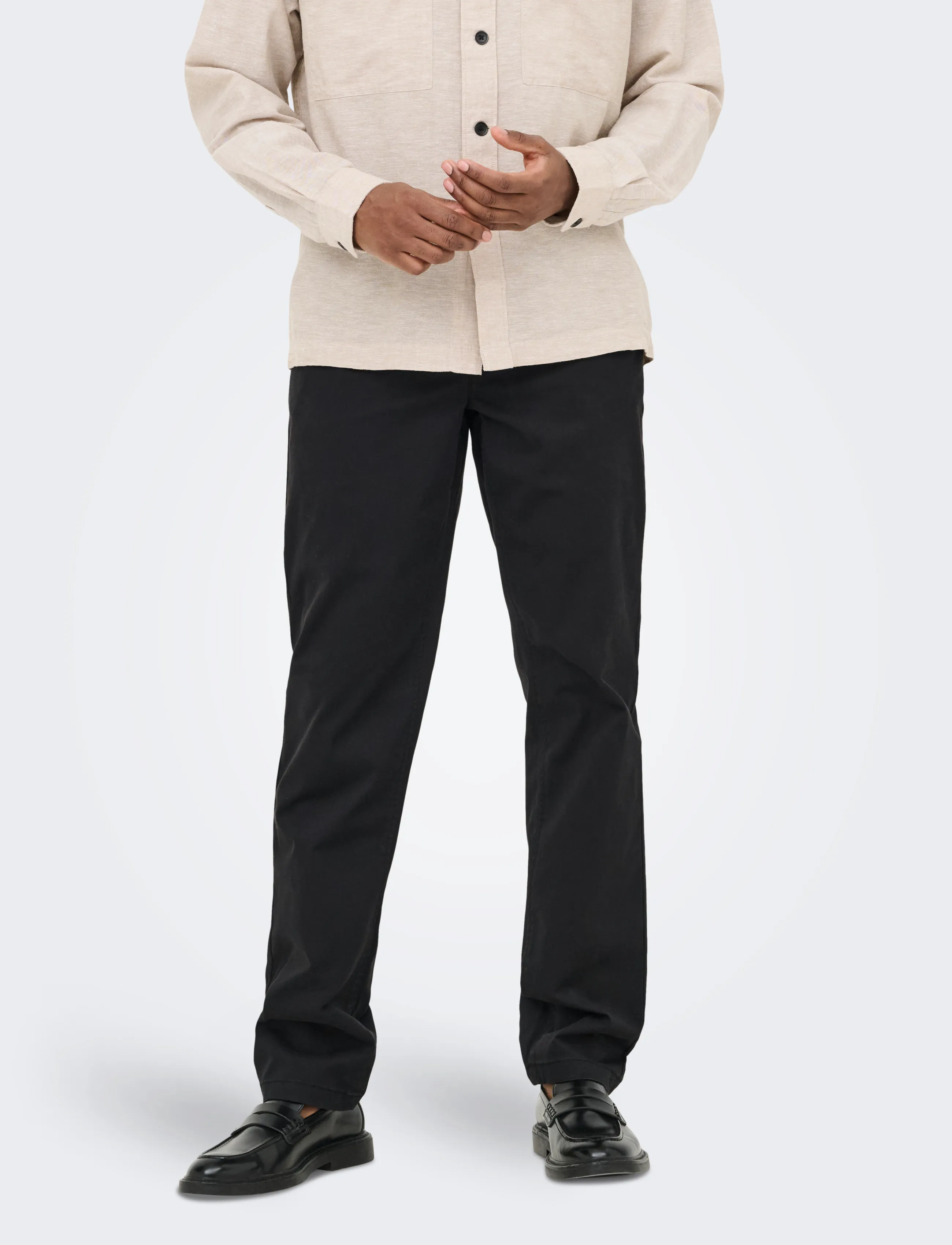 ONLY & SONS ONSWEFT REG TWILL 0595 CHINO PANT NOOS - Byxor - BLACK / black